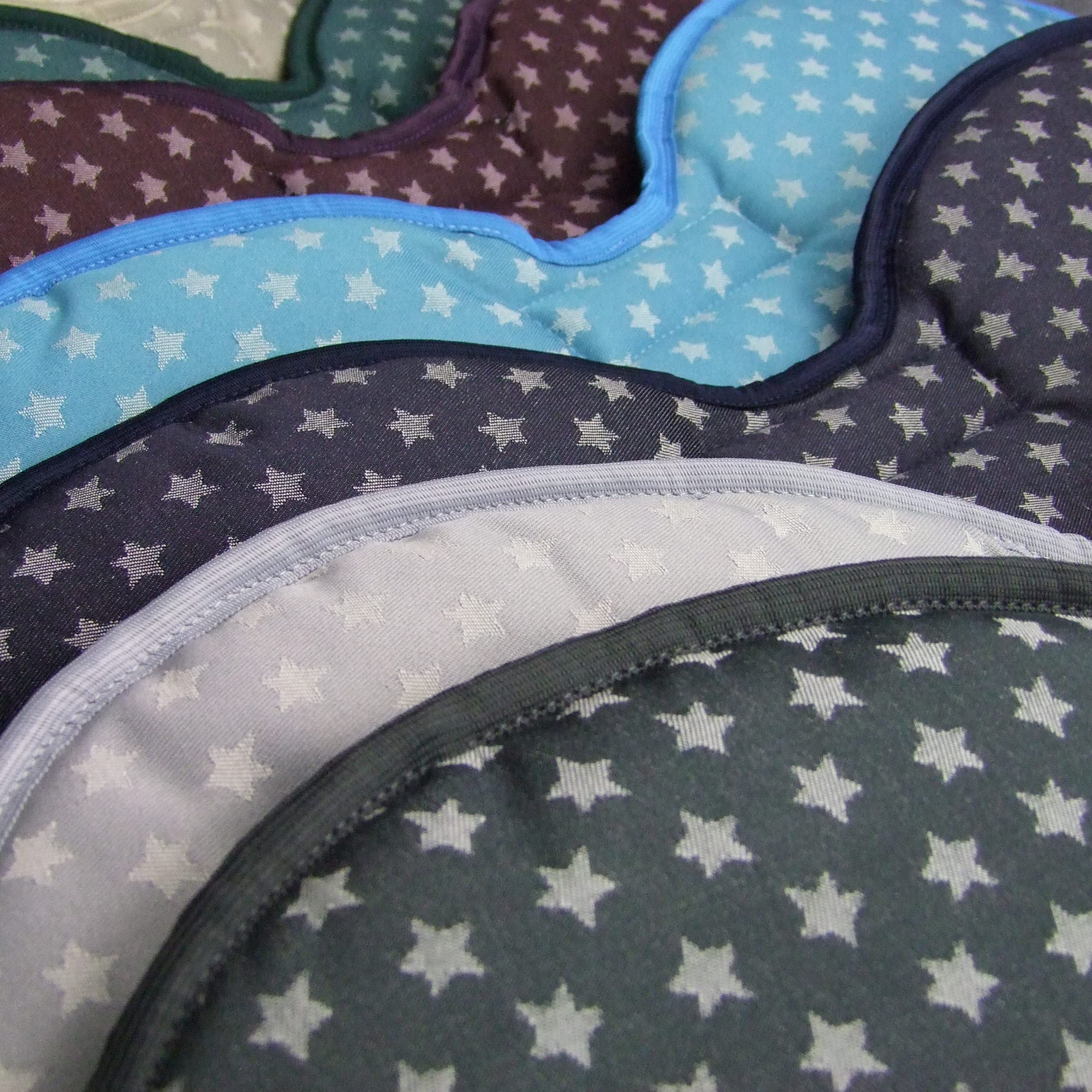 Bambiniwelt, offerta combinato MUFF + sacco a pelo invernale in lana d'agnello per passeggino, carrozzina, slitta, stelle turchesi XX