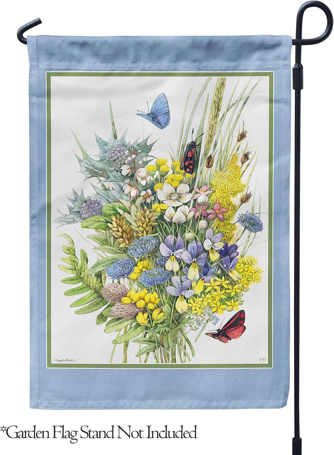 Flagology.com, Marjolein Bastin, Butterfly Bouquet – Garden Flag 12.5" x 18", House Flag 28" x 40", Outdoor/Indoor, Exclusive Premium Fabric, Spring