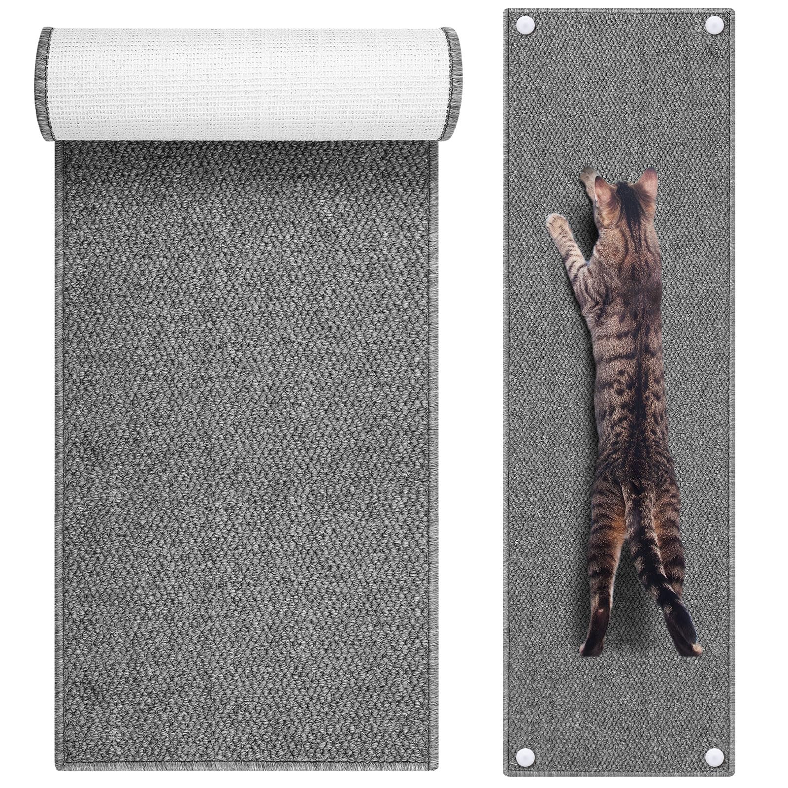 Drydiet 59" x 15.7" Thickened Cat Wall Climbing Carpet Large Cat Scratcher Mat Carpet with 5 Pcs Fixed Nails Wall Furniture Scratching Post Couch Sofa