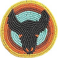 Vista 25 de Parche de roseta de cuentas de semilla con medallón 2.5 pulgadas redondo (Águila Calva 1)