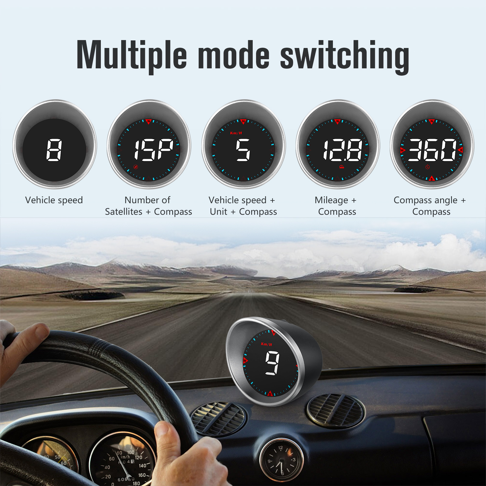 Head Up Display Auto HUD Con GPS - Tachimetro Digitale Universale Per Auto, Camion, Moto - Foto 11