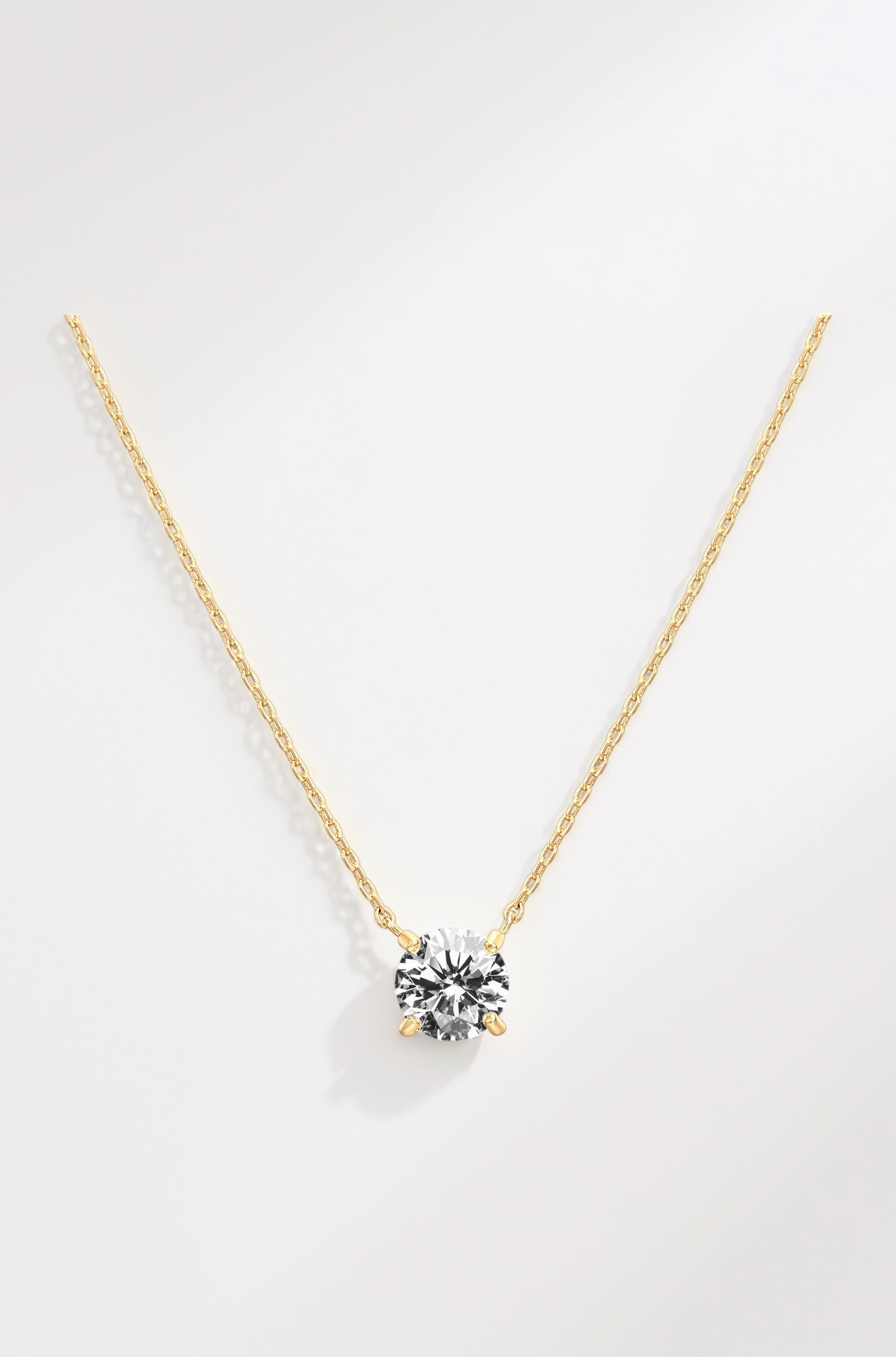 PAVOI 14K Gold Plated Swarovski Crystal Solitaire 1.5 Carat (7.3mm) CZ Dainty Choker Necklace | Gold Necklaces for Women