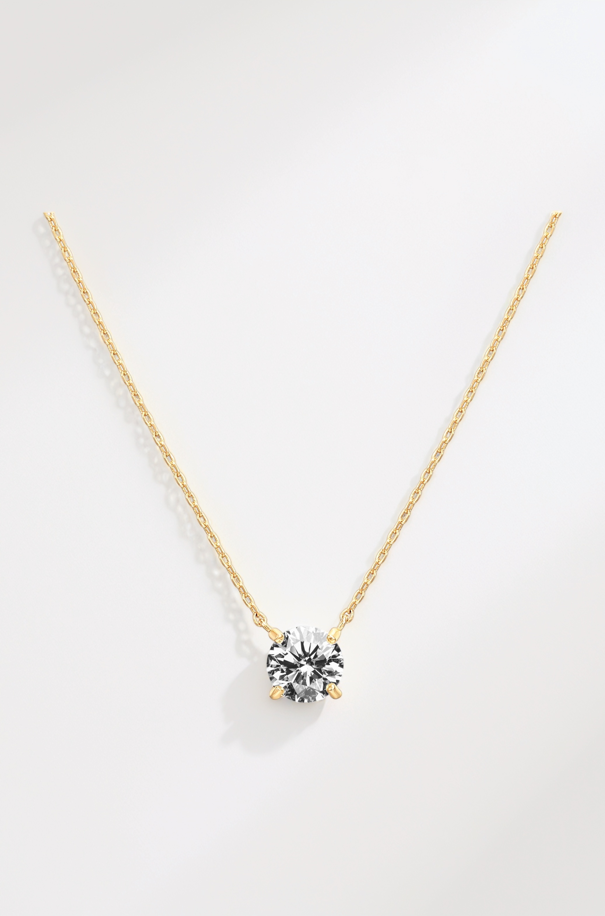 PAVOI 14K Gold Plated Swarovski Crystal Solitaire 1.5 Carat (7.3mm) CZ Dainty Choker Necklace | Gold Necklaces for Women