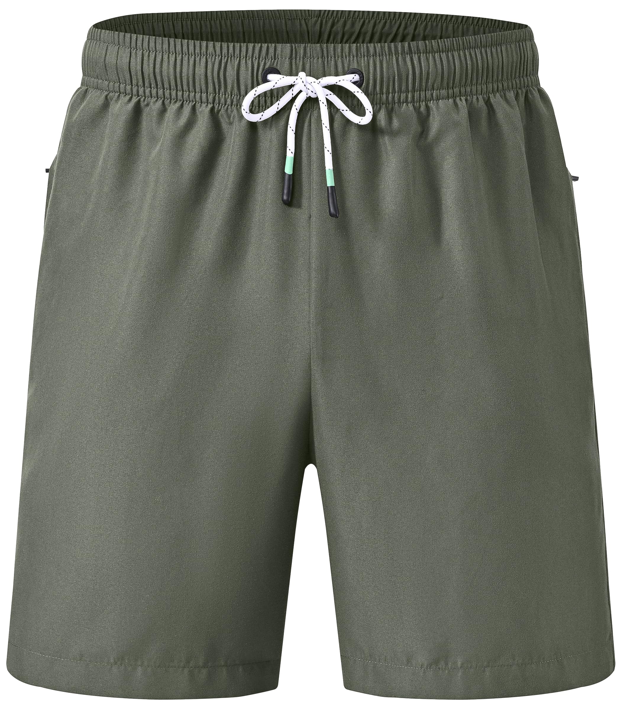 YuKaiChen Herren Badehose Schnelltrocknend Badeshorts mit Reißverschlusstasche Atmungsaktiv Wasserabweisend Meshfutter Tunnelzug Sommer Strandhose für Sport Urlaub Freizeit