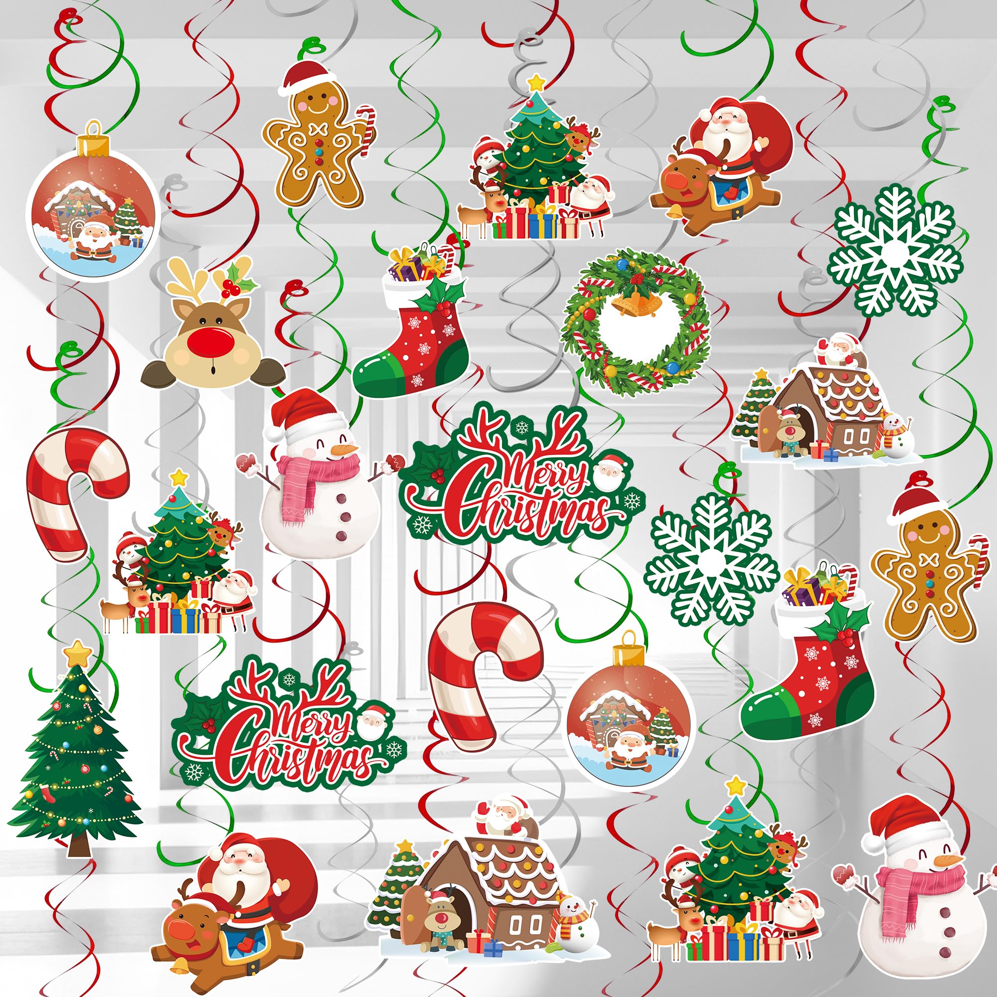 61 Pcs Christmas Ceiling Decorations for Christmas Party Decorations