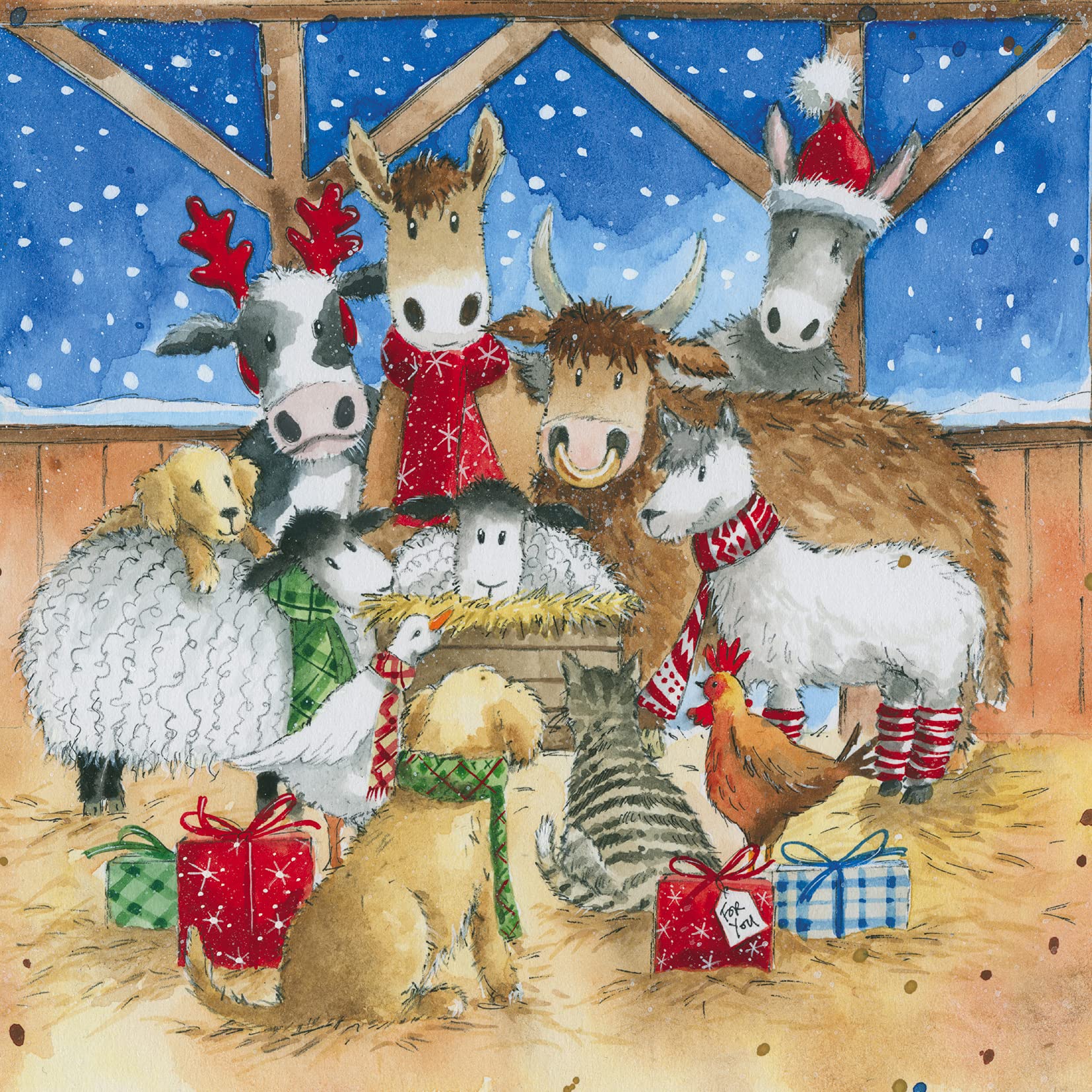 Pack Of 8 Festive Sheep In Snow Charity Christmas Cards Multiple Charities - View #9