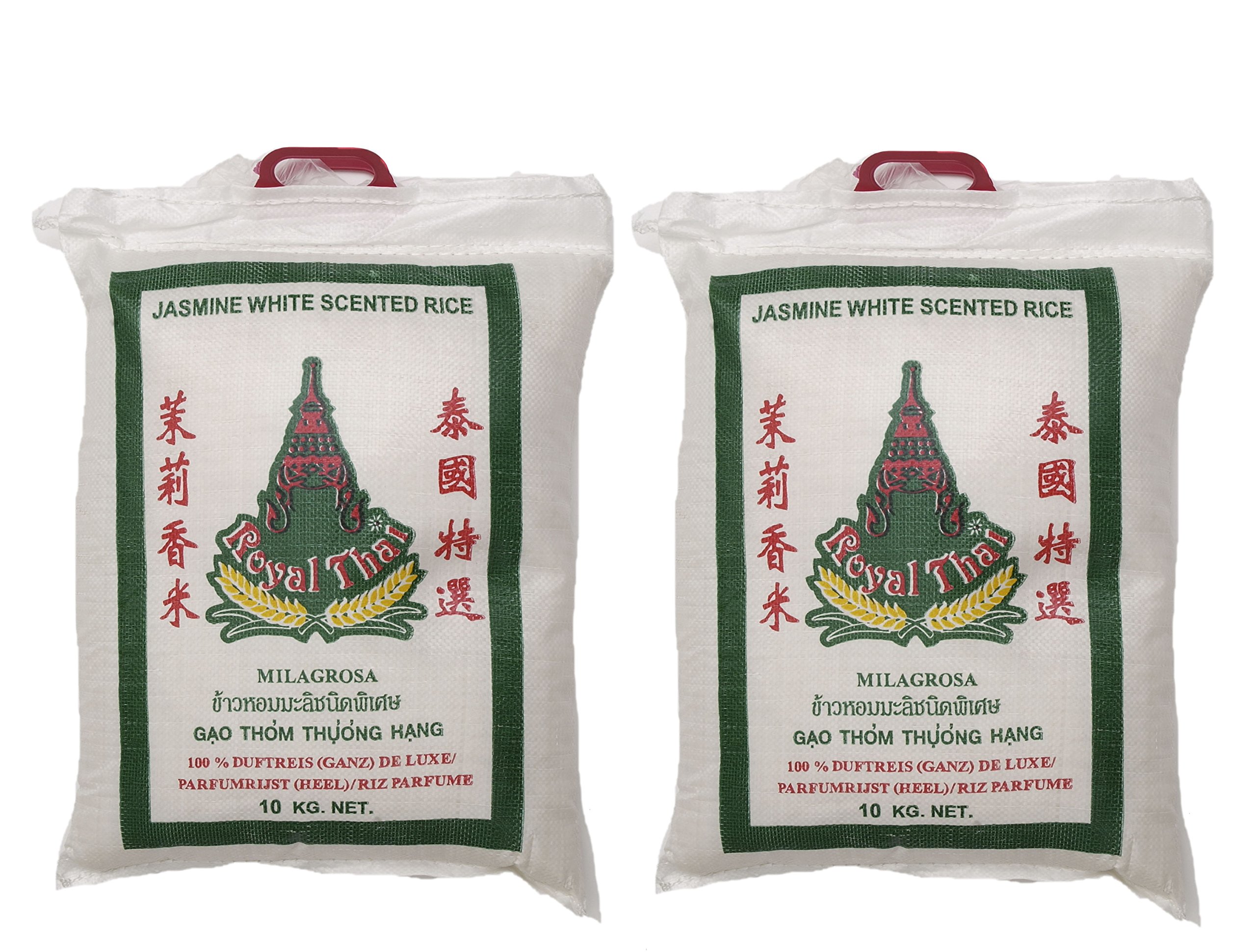 2 sztuki – jaśmin pachnący ryż [2 x 10 kg] ryż jaśminowy ROYAL THAI jaśmine Rice + mała lalka na szczęście – drewniana lalka