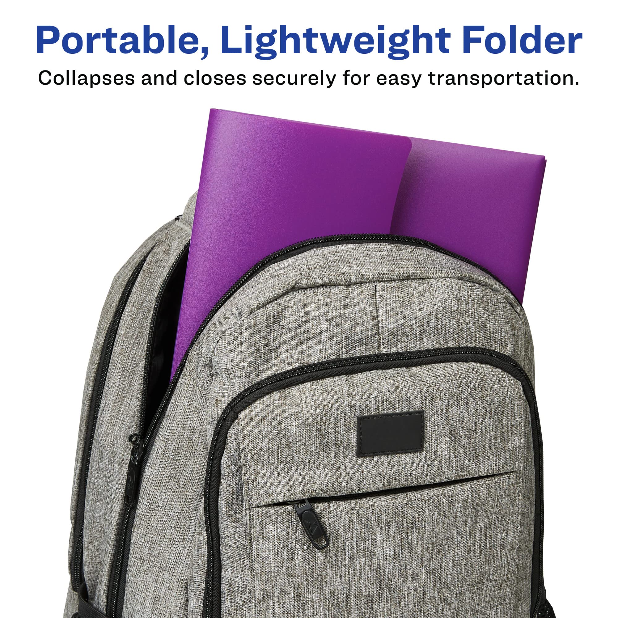 Avery Slide & View Expanding File Folder, 6 Pockets, Letter Size, 1 Plum Folder (73543) - Image 4