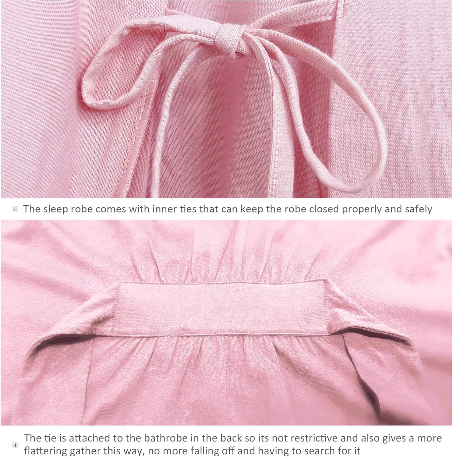 COLORFULLEAF Womens Bamboo Short Robes Lightweight Kimono Cotton Robe Soft Knit Bathrobe Ladies Loungewear with Pockets - Image 5