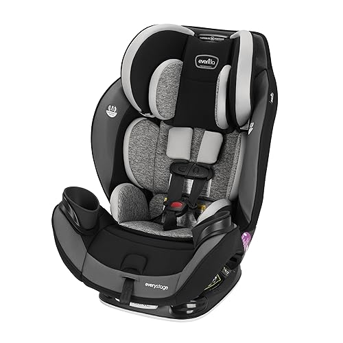 Evenflo EveryStage DLX - Asiento convertible para automóvil y elevador trinquete orientado hacia atrás apretado para niños a 10 años azul arrecife