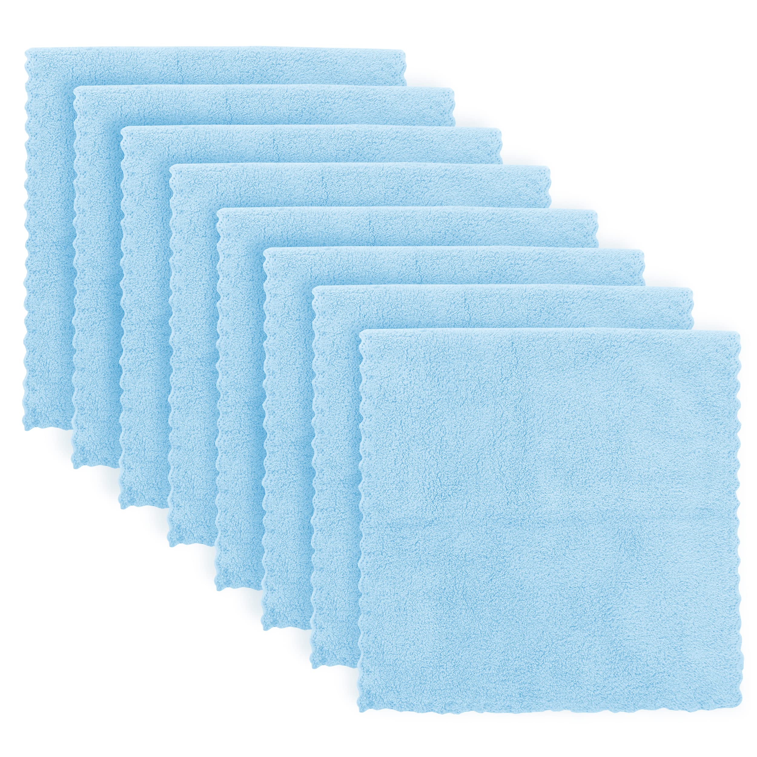 Super Soft Burp Cloths 8 Pack - Thick - Extra Absorbent - Perfect Size Large 20 X 10 Inch - Light and Easy to Carry - Milk Spit Up Rags - Burpy Cloths for Unisex, Boys, Girls, Newborn - Aquamarine