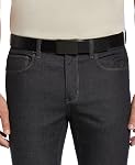 Perry Ellis mens Perry Ellis Portfolio Men's Reversible Matte Gunmetal Plaque Belt