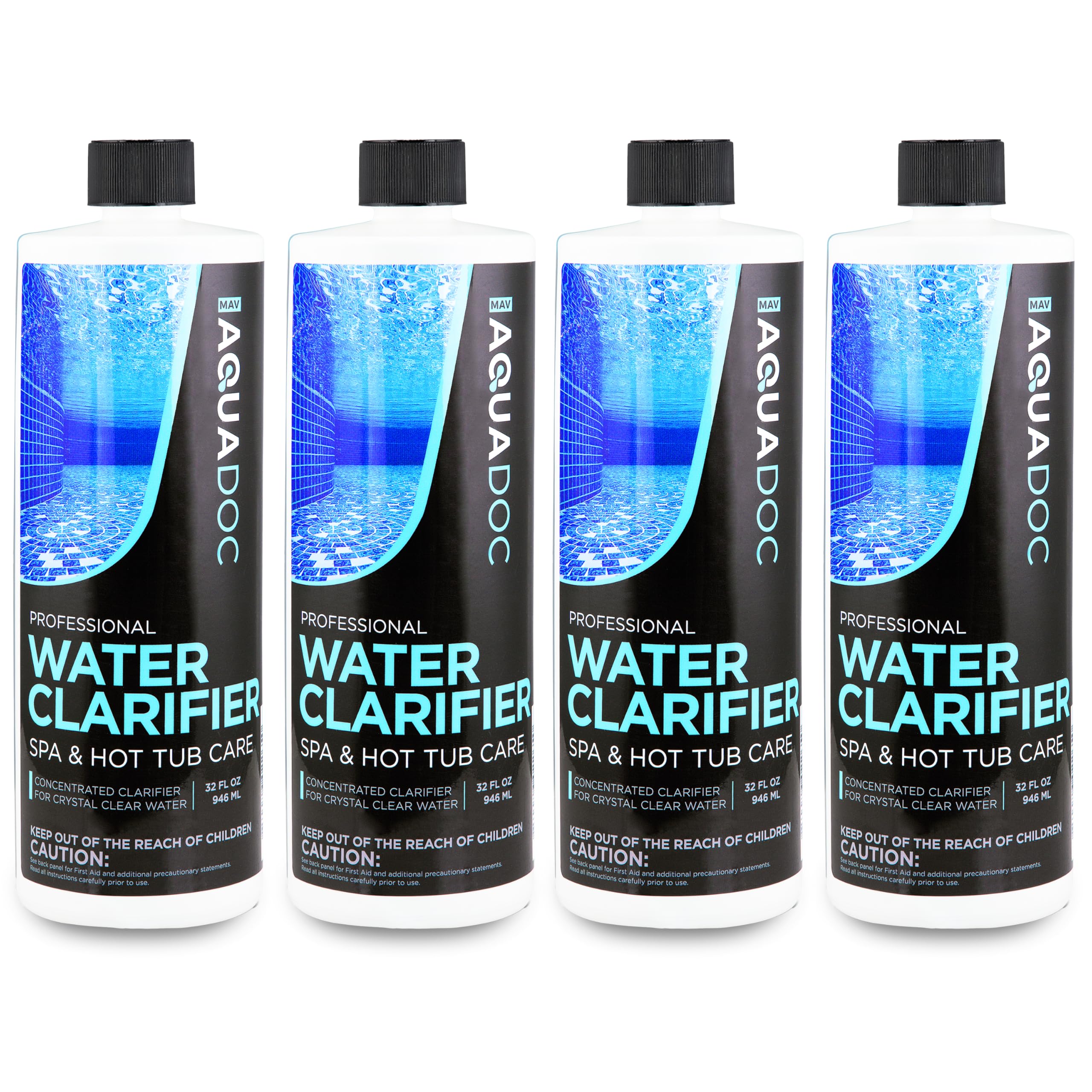 AquaDoc Spa Clarifier for Hot Tub Cloudy Water Treatment 32oz (4 Pack)
