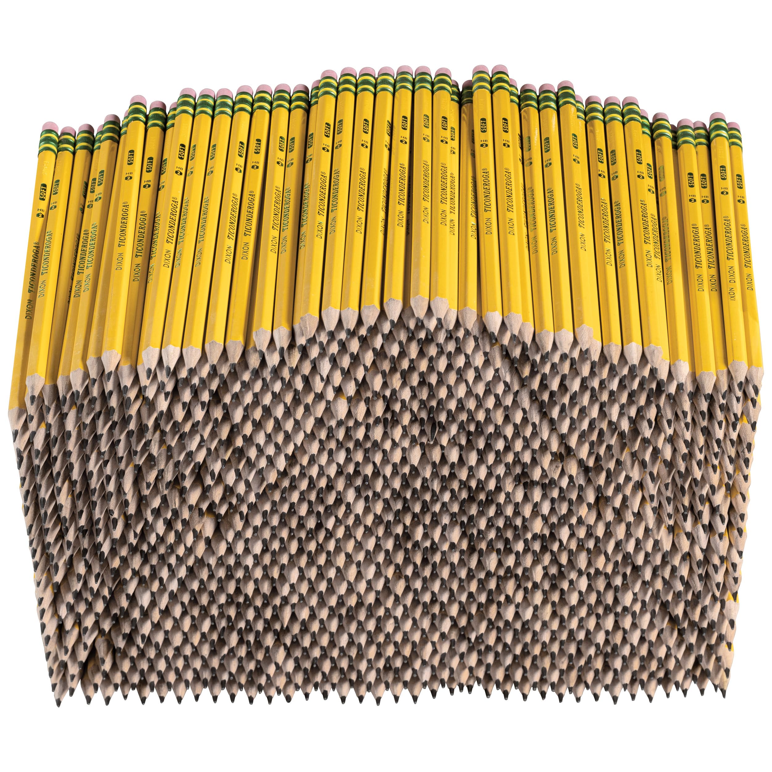 Ticonderoga Matite in legno, pre-temperate, 2 HB morbide, gialle, 1000 pezzi