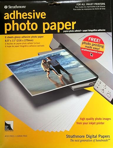 calcomanía papel fotográfico para impresoras de inyección 812" x 11" (6hojas)