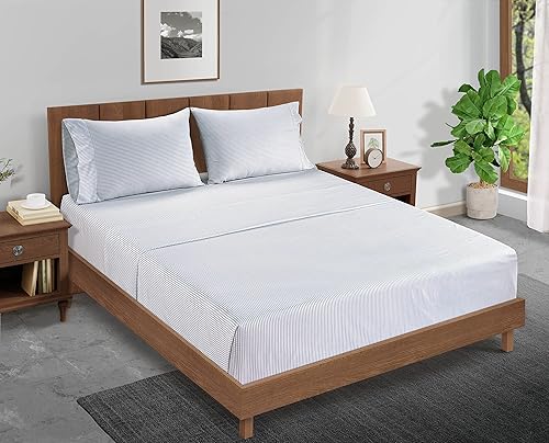 Miniatura 2 de Lane Linen - Juego de 2 piezas con sábana bajera 100% algodón orgánico en tamaño individual y 1 funda de almohada, con tejido de percal de algodón