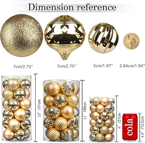 Miniatura 7 de Jusdreen 31 esferas decorativas para árbol de Navidad, inastillables, esferas colgantes para árbol de Navidad, decoración para vacaciones, fiestas,