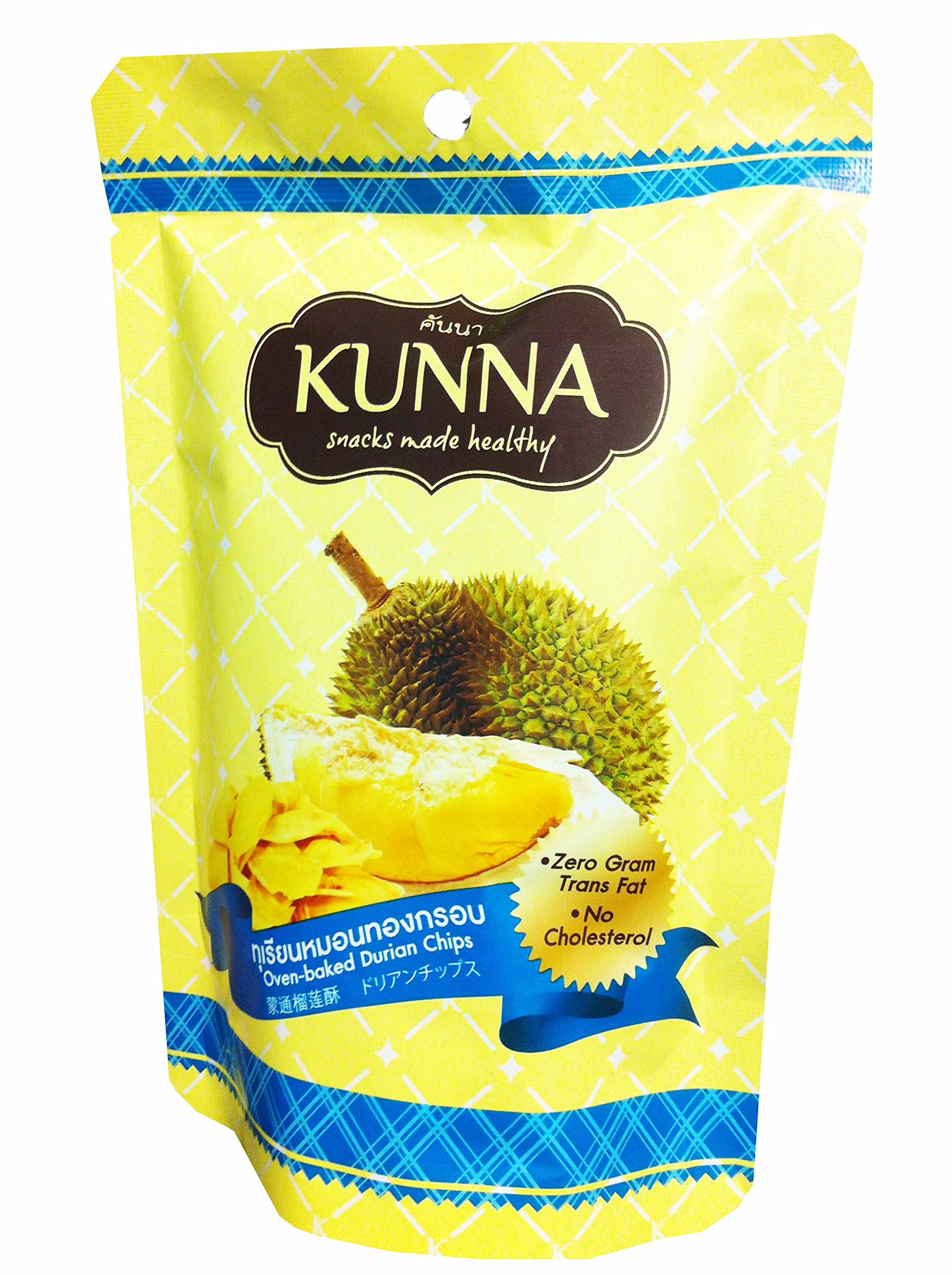 Buy 3 Packs of Premium Ovenbaked Durian Chips, Snacks Made By Kunna