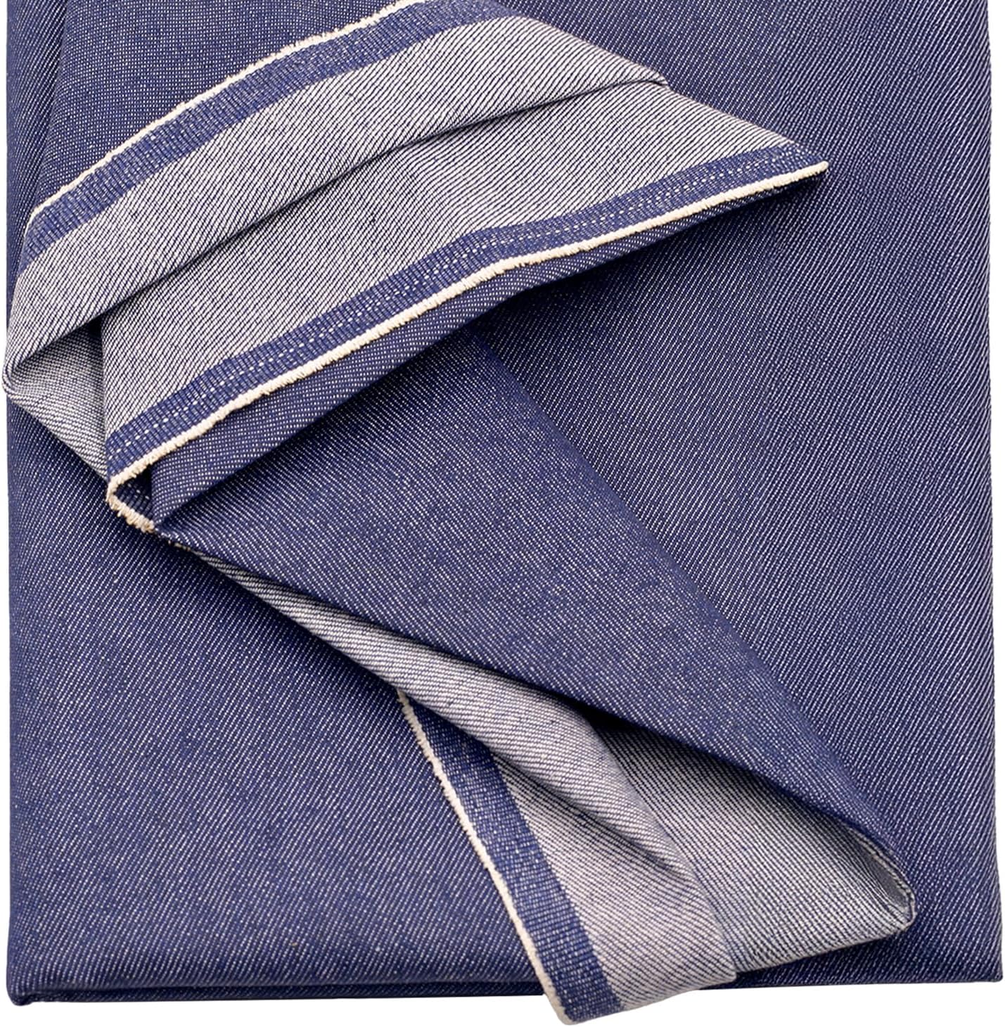 Fade-Resistant Indigo Denim Fabric | 10.6 oz Fabric Width 70 inch |100% Cotton Non-Stretch for Sewing, Crafting by The Yard (2 Yard pre Cut)