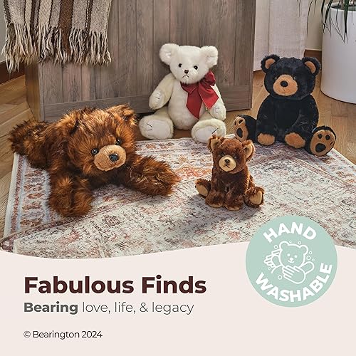 Miniatura 9 de Bearington Grizby The Brown Bear peluche realista de 13 pulgadas de alto, con pelo ultrasuave, relleno premium, cara expresiva y cuerpo flexible,