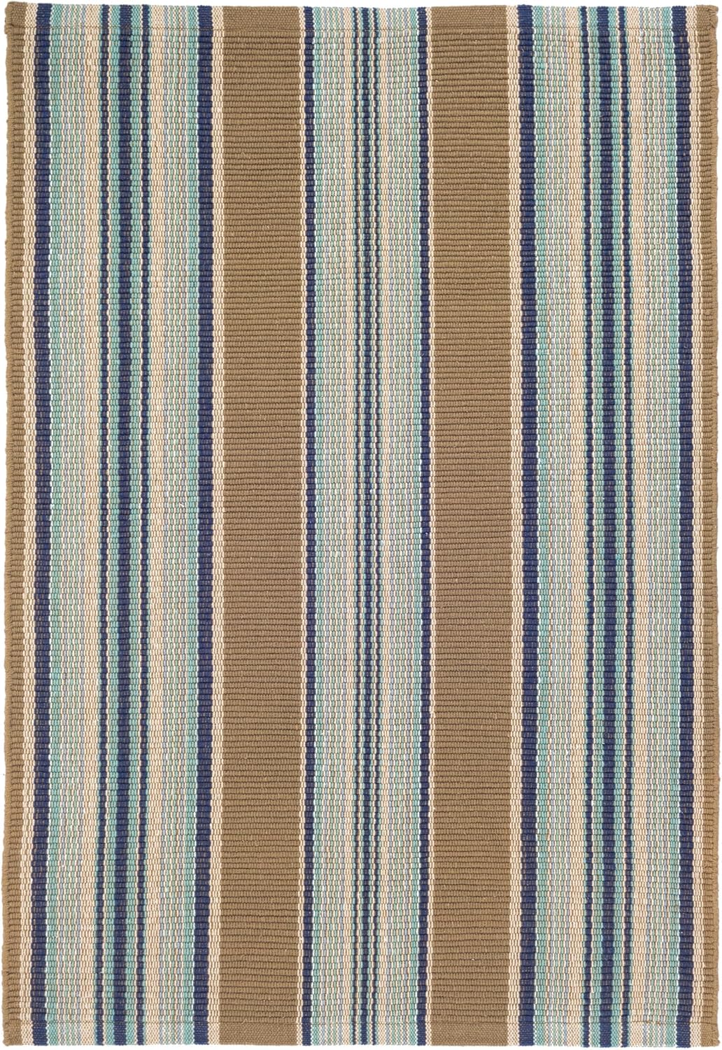 Dash and Albert Stone Soup Handwoven Cotton Rug, 2 X 3 Feet, Multi Stripe Pattern