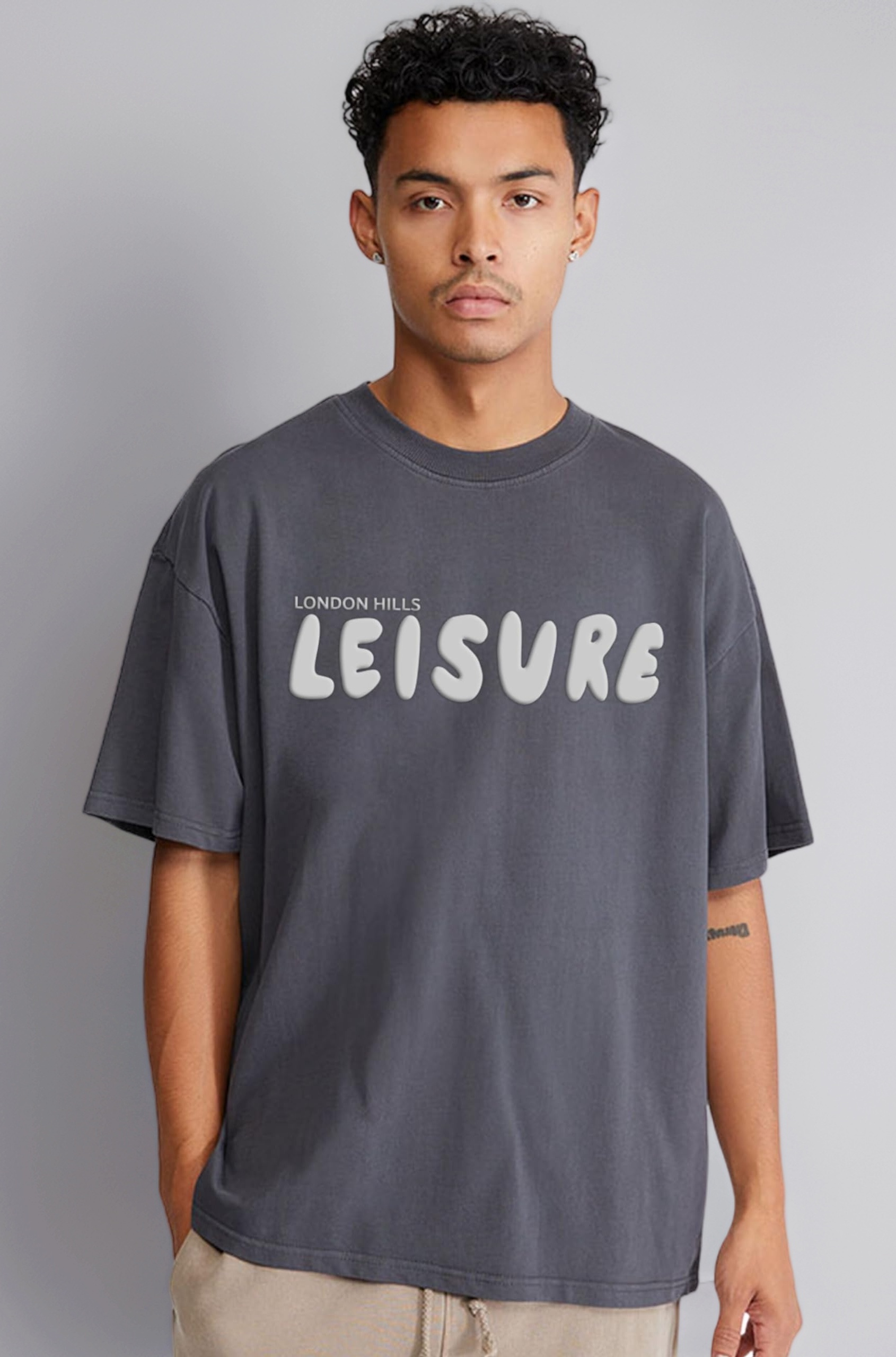 London Hills Men's Cotton Oversized Fit Casual Printed Round Neck, Oversized Longline Drop Shoulder Boho Style T-Shirt