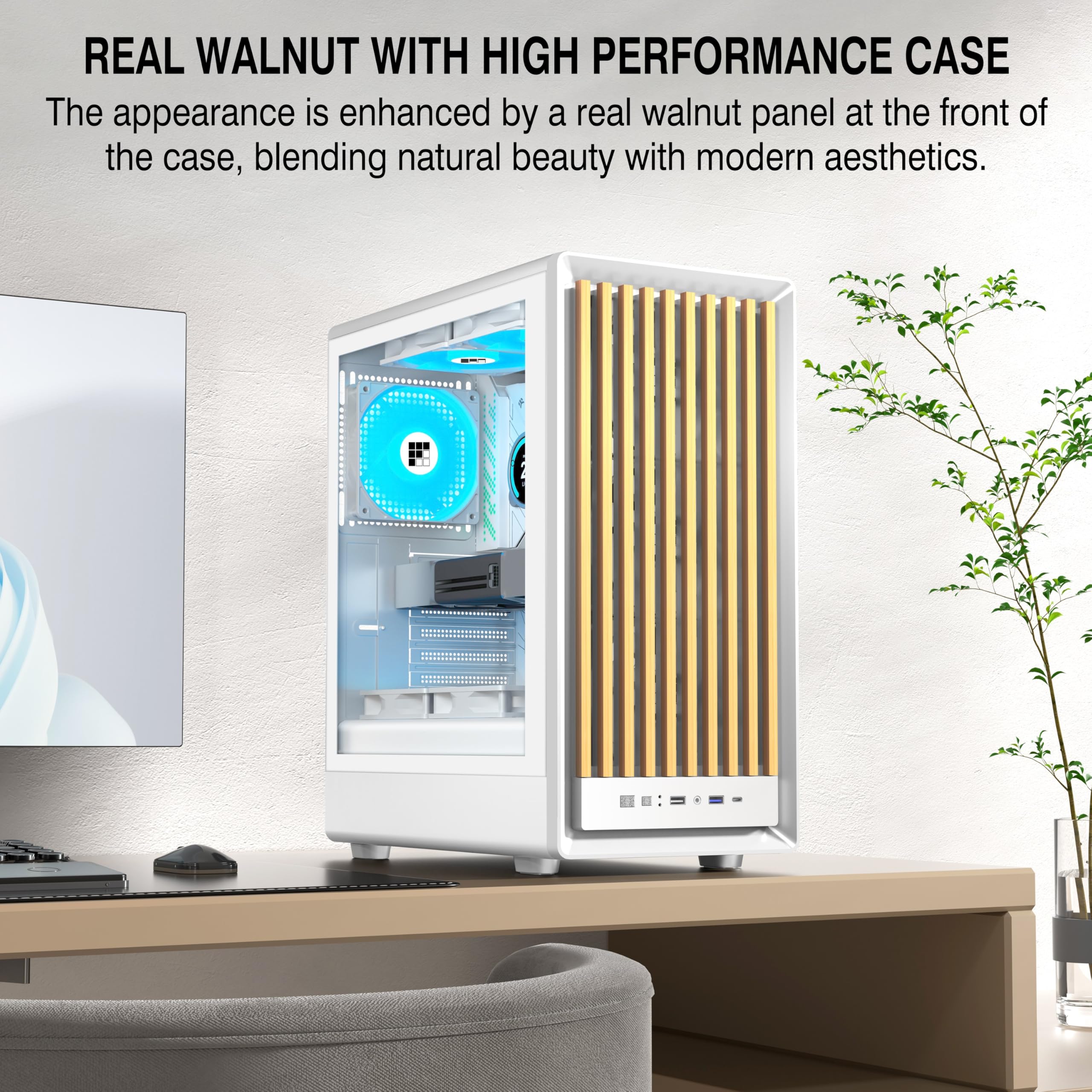 Foifkin M1 PC Case Walnut Front - Mid Tower Gaming - Dettaglio