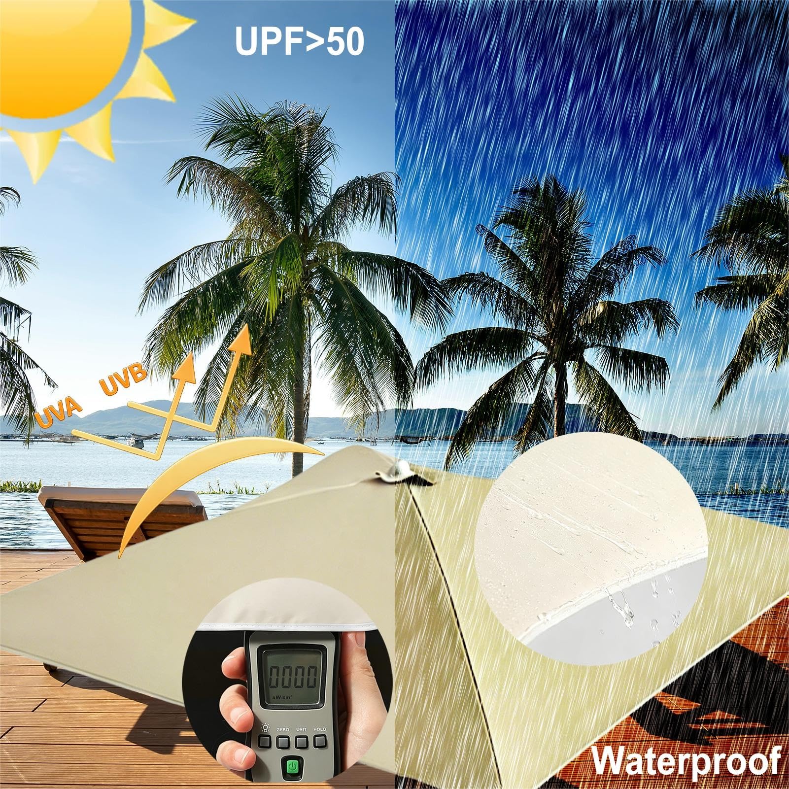 Lekkie Przenośny Parasol Plażowy 120X120 cm, Parasol Ogrodowy z Ochroną Przeciwsłoneczną UPF 50+, Składany Parasol Stołowy na Kemping i Taras