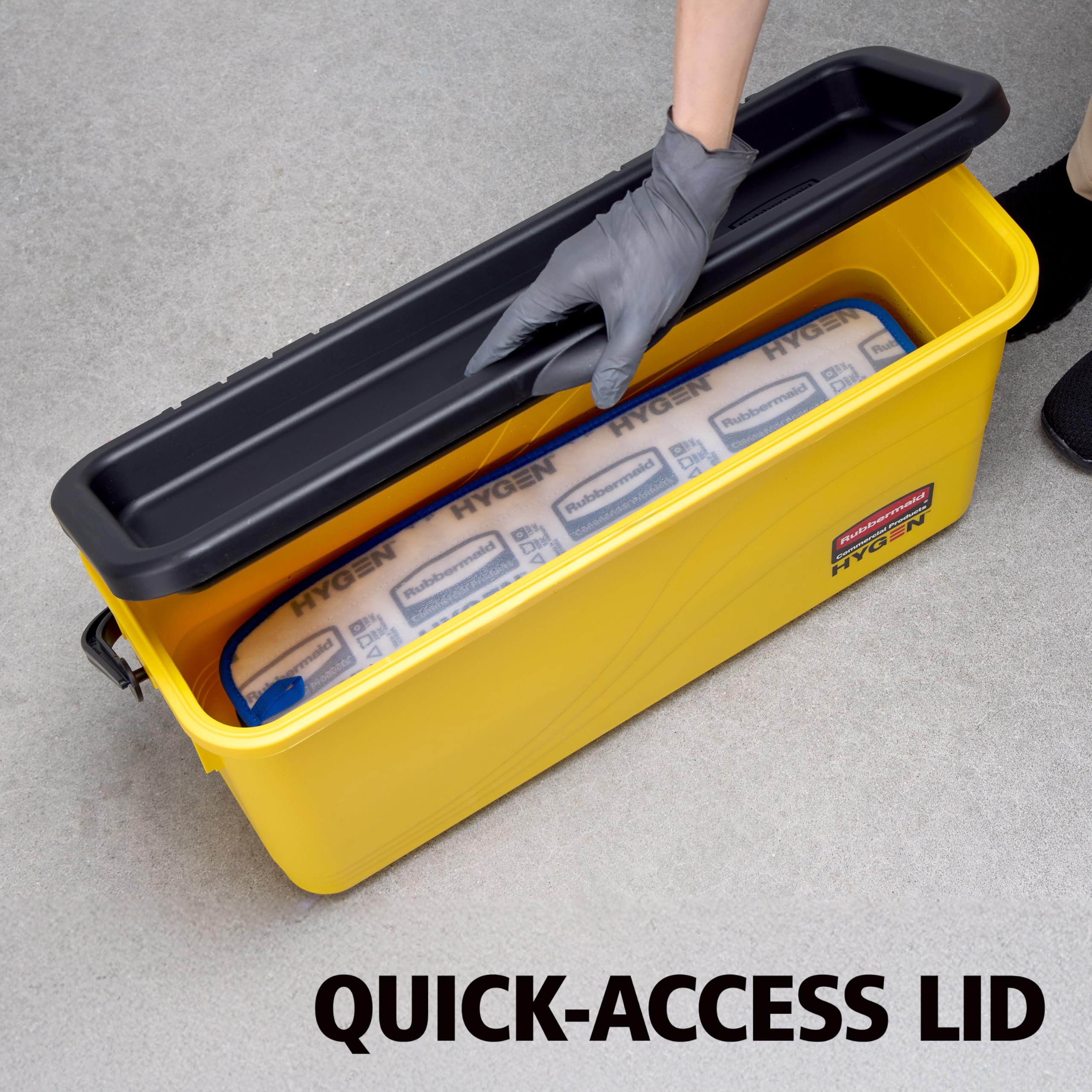 Rubbermaid Commercial Products Commercial Products FGQ95088YEL Seau de Chargement pour Franges de Nettoyage Microfibres Hygen, Jaune