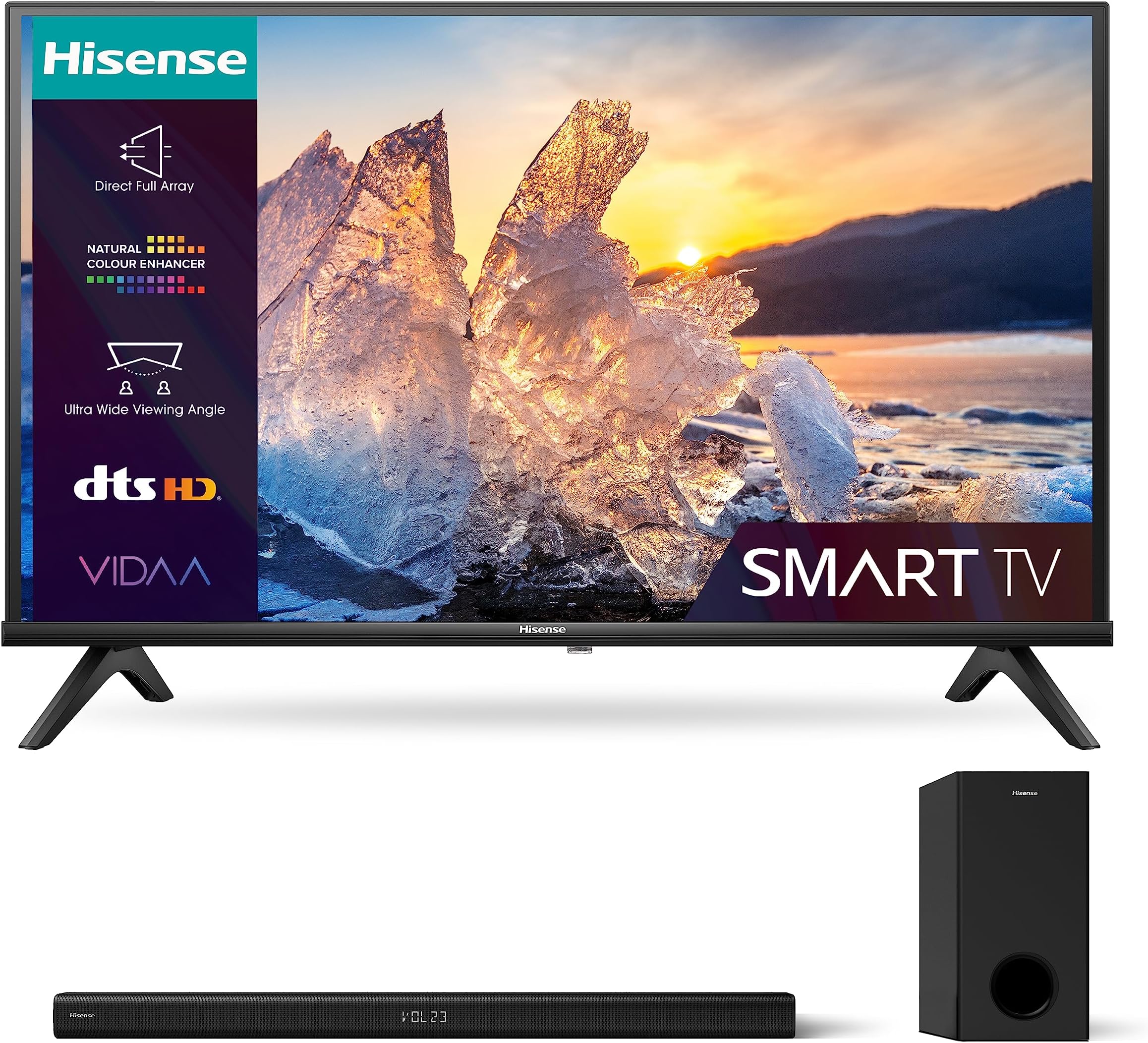Hisense Smart TV E4K and HS218 with 200W Output, Dolby Audio