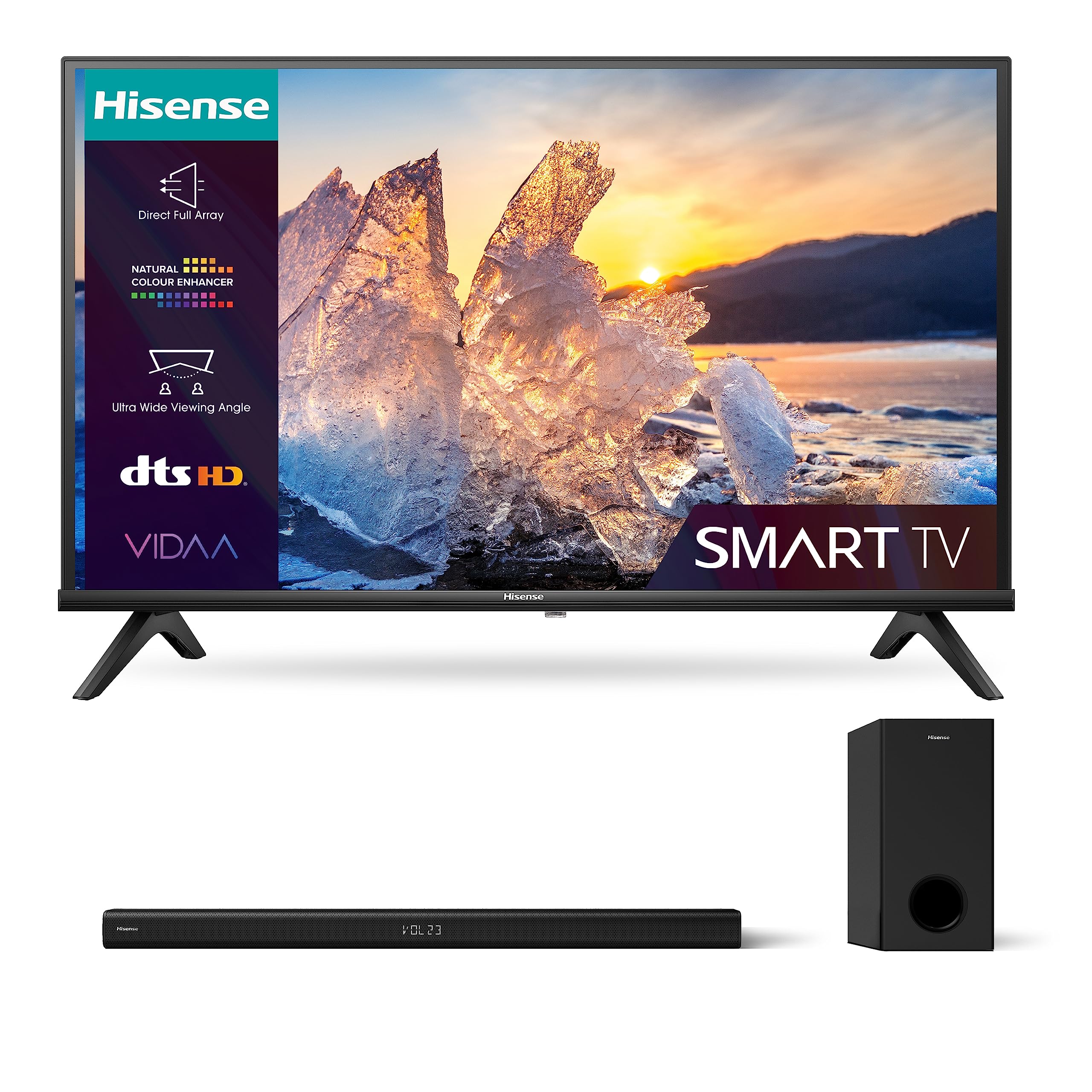 Hisense Smart TV E4K and HS218 with 200W Output, Dolby Audio
