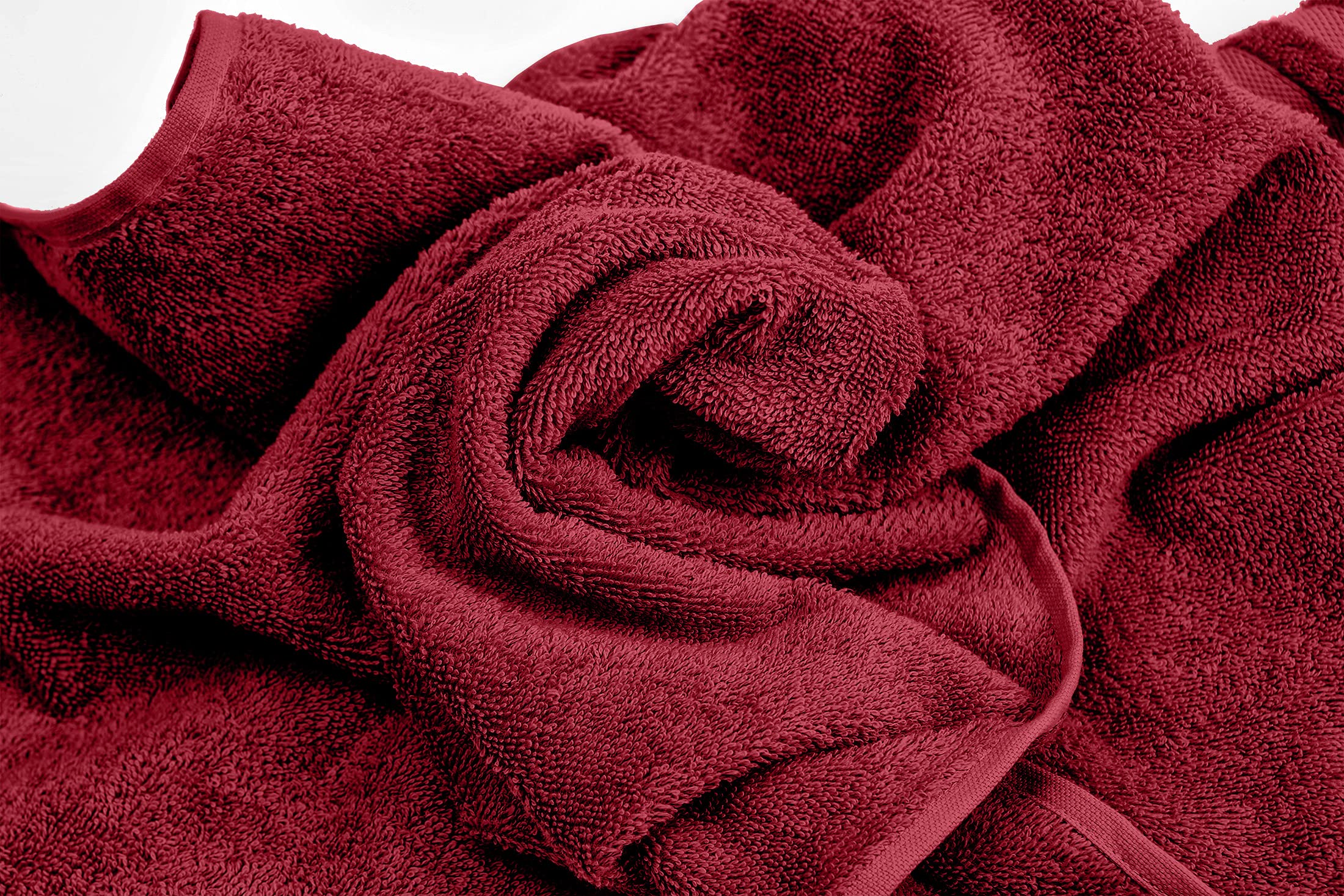 Heike Set di 5 asciugamani Pure Edition 50 x 100 cm, 100% cotone (Bordeaux)