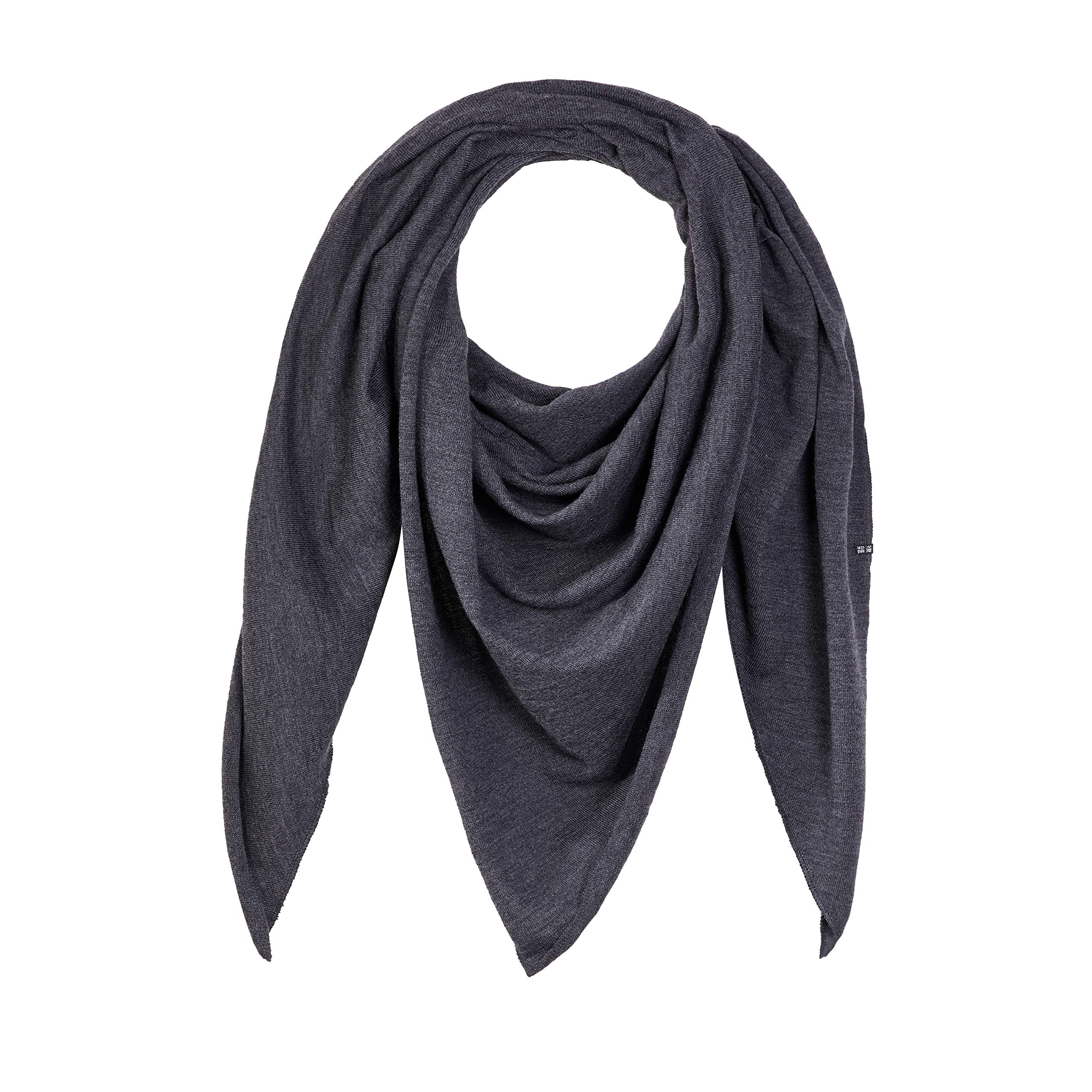Enter the Complex® Szalik damski, chusta trójkątna, chusta na szyję, 100% wełna merino, antracytowy