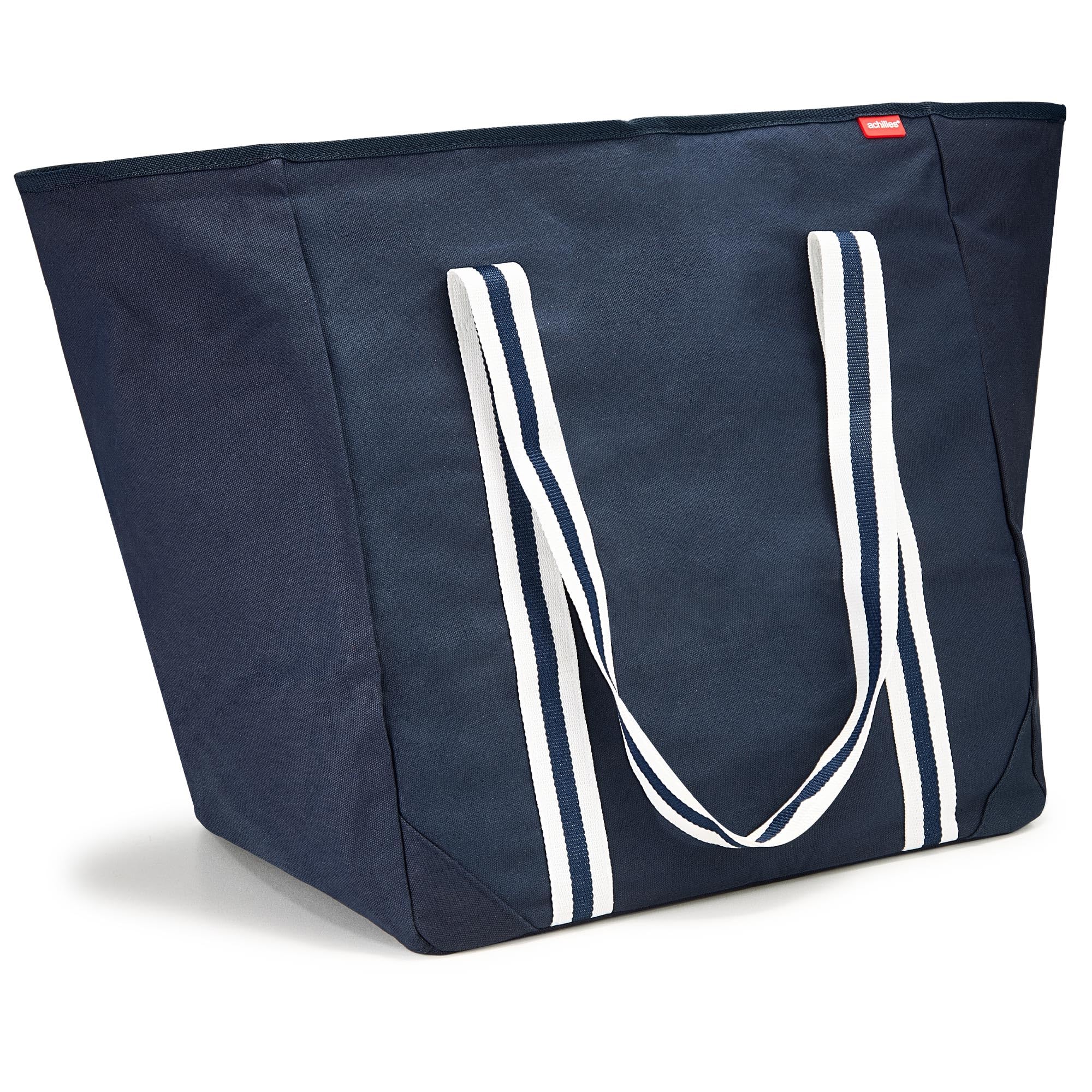 achilles Strandtasche XXL 100L – Blaue, faltbare Badetasche mit Reißverschluss, 75x32x46 cm