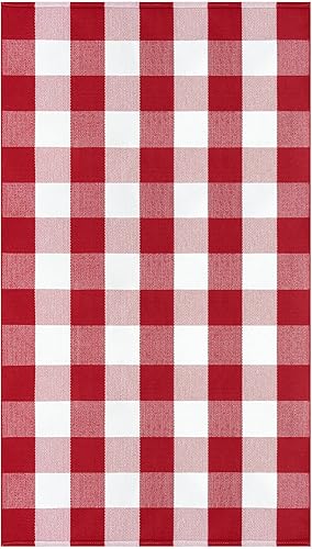 Vista 182 de KILOCOCO Alfombra de rayas beige de 2.3 x 3.6 pies para interiores y exteriores, alfombra tejida a mano de algodón lavable a rayas para puerta Rayas