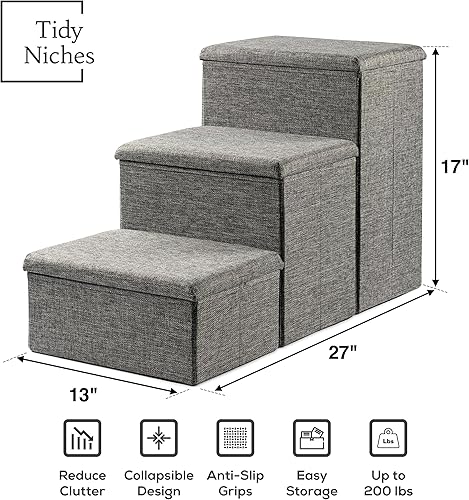 Miniatura 2 de Escaleras plegables para mascotas para perros pequeños - Escaleras ajustables para perros para cama y sofá - Escaleras para mascotas para perros