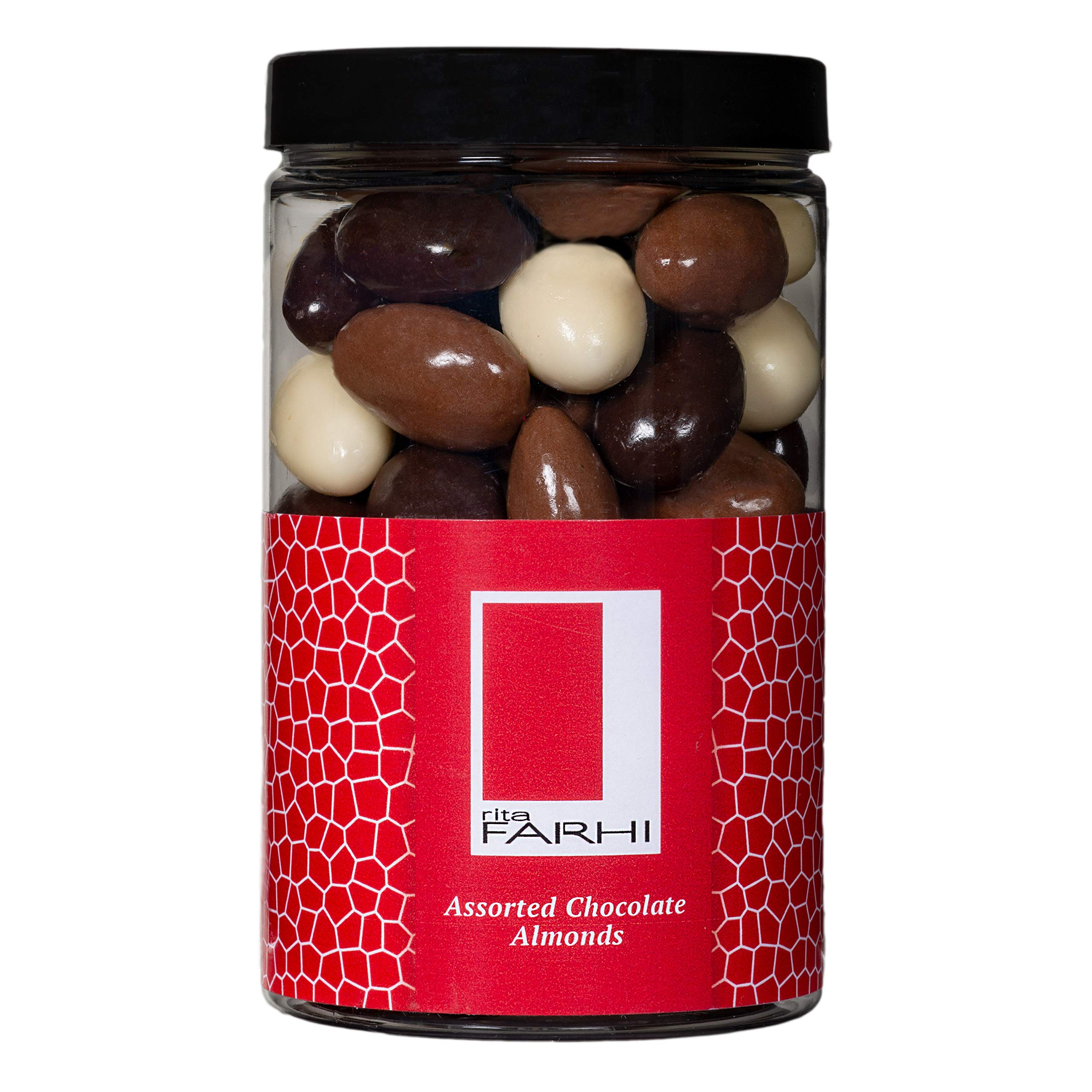 Rita Farhi Dark/White Assorted Chocolate Coated Almonds, Palm Oil Free, 315G