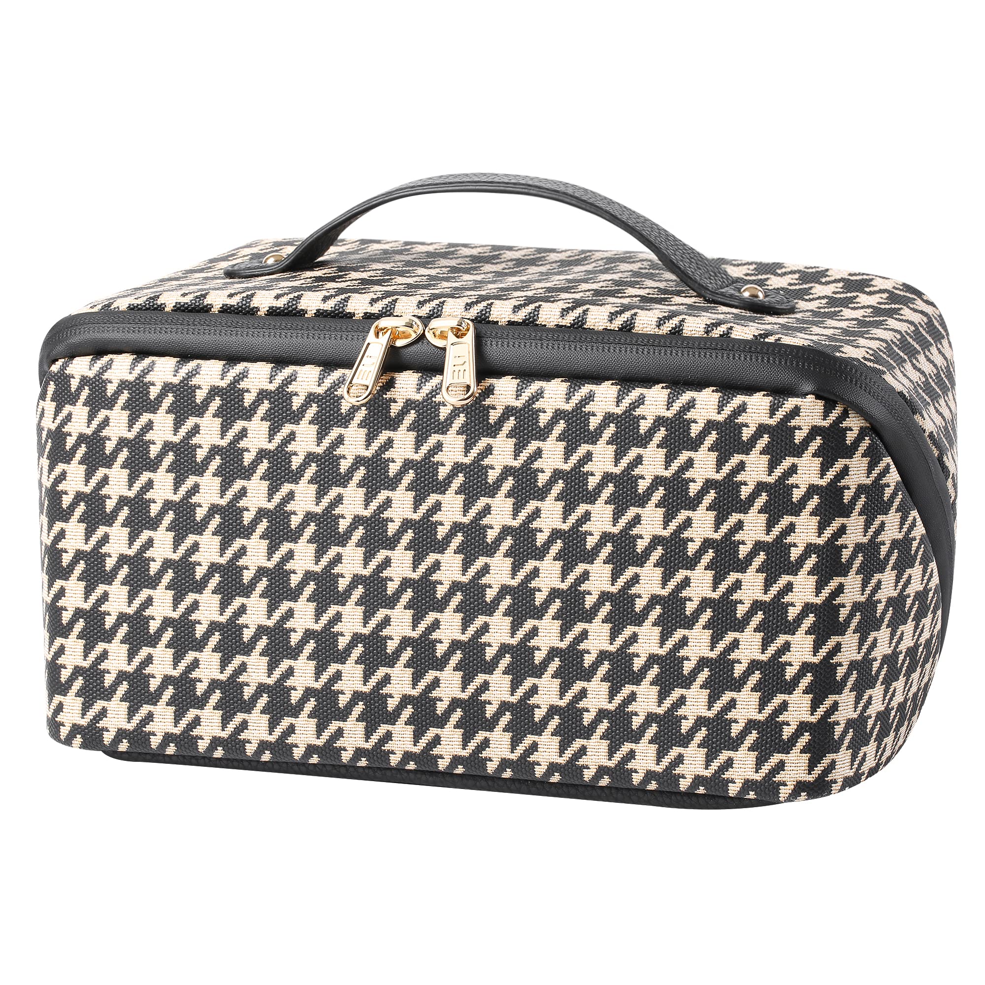 PEAKXCAN Checkered Makeup Bag Large Capacity Travel Checkered Cosmetic