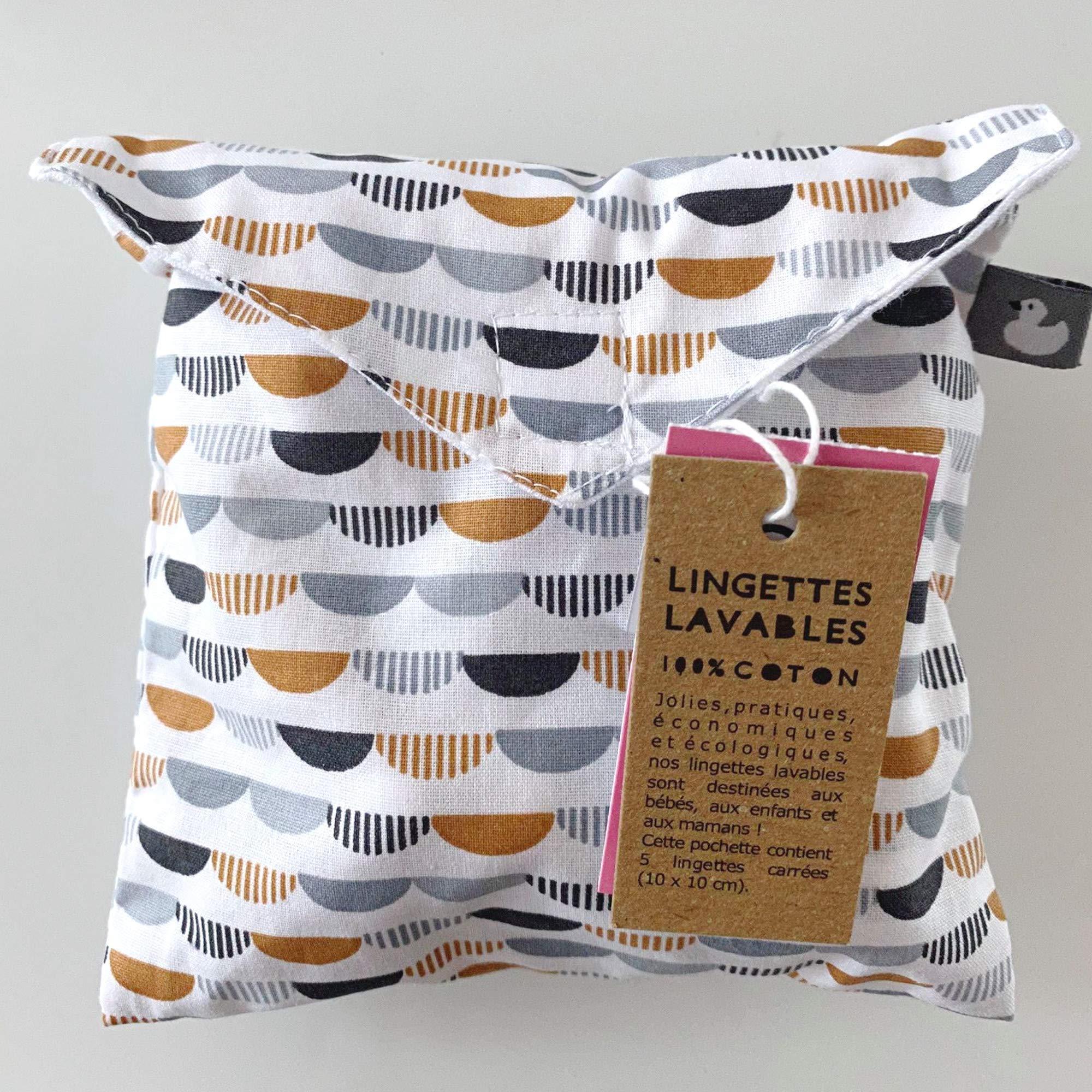 Sevira Kids Lingettes bébé lavables en coton Demi-lunes