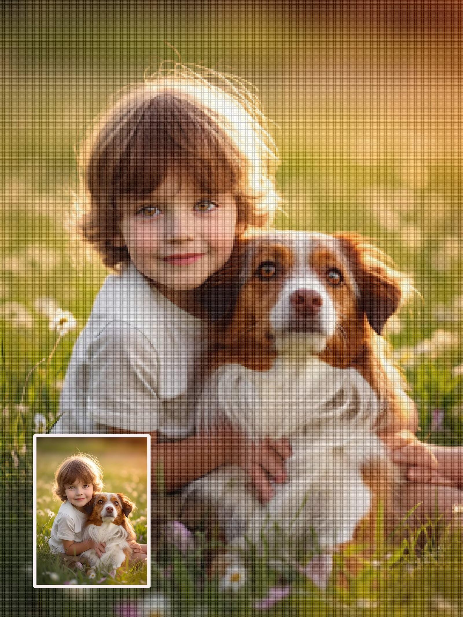 Diamond Painting Personalizzato, 5D DIY Diamond Painting Kit Completo Personalizzato, Kit per Pittura Diamante Personalizzati Con Foto, Mosaico Personalizzata Regalo per Arte Domestica 60x80cm L-34