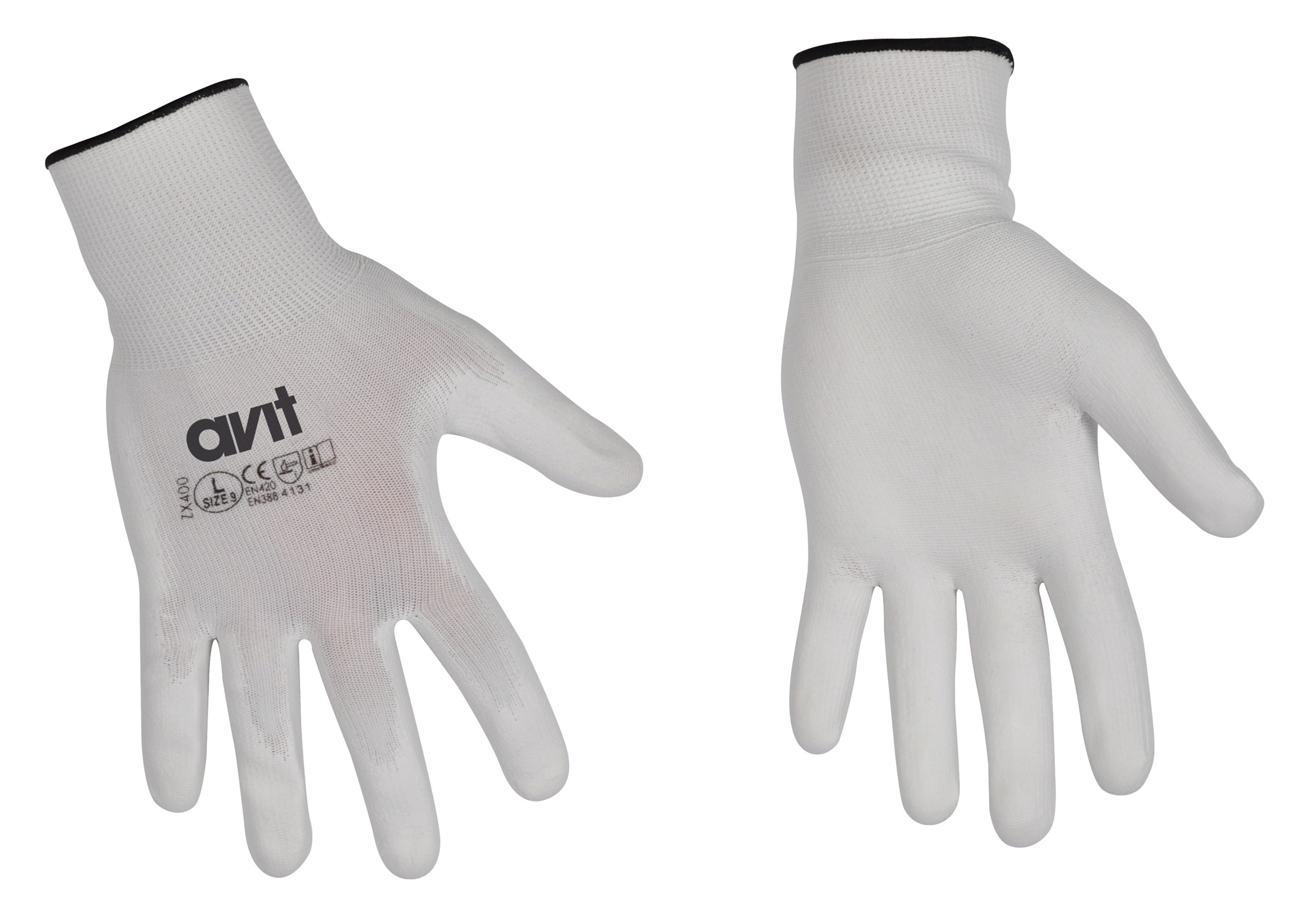 AVitAV13075 Gloves with Polyurethane Coating Size XL , White