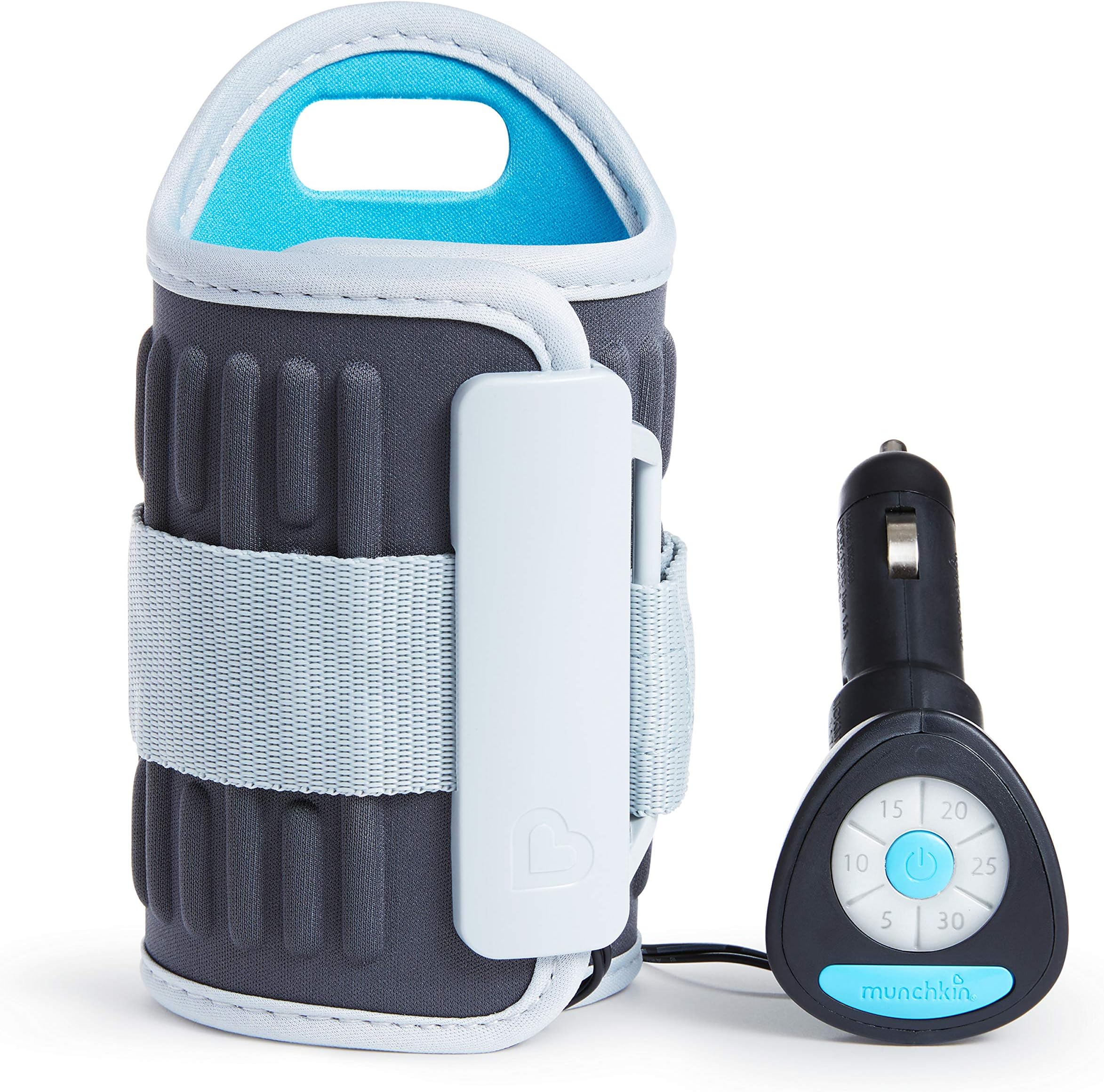 MunchkinTravel Car Baby Bottle Warmer, Grey