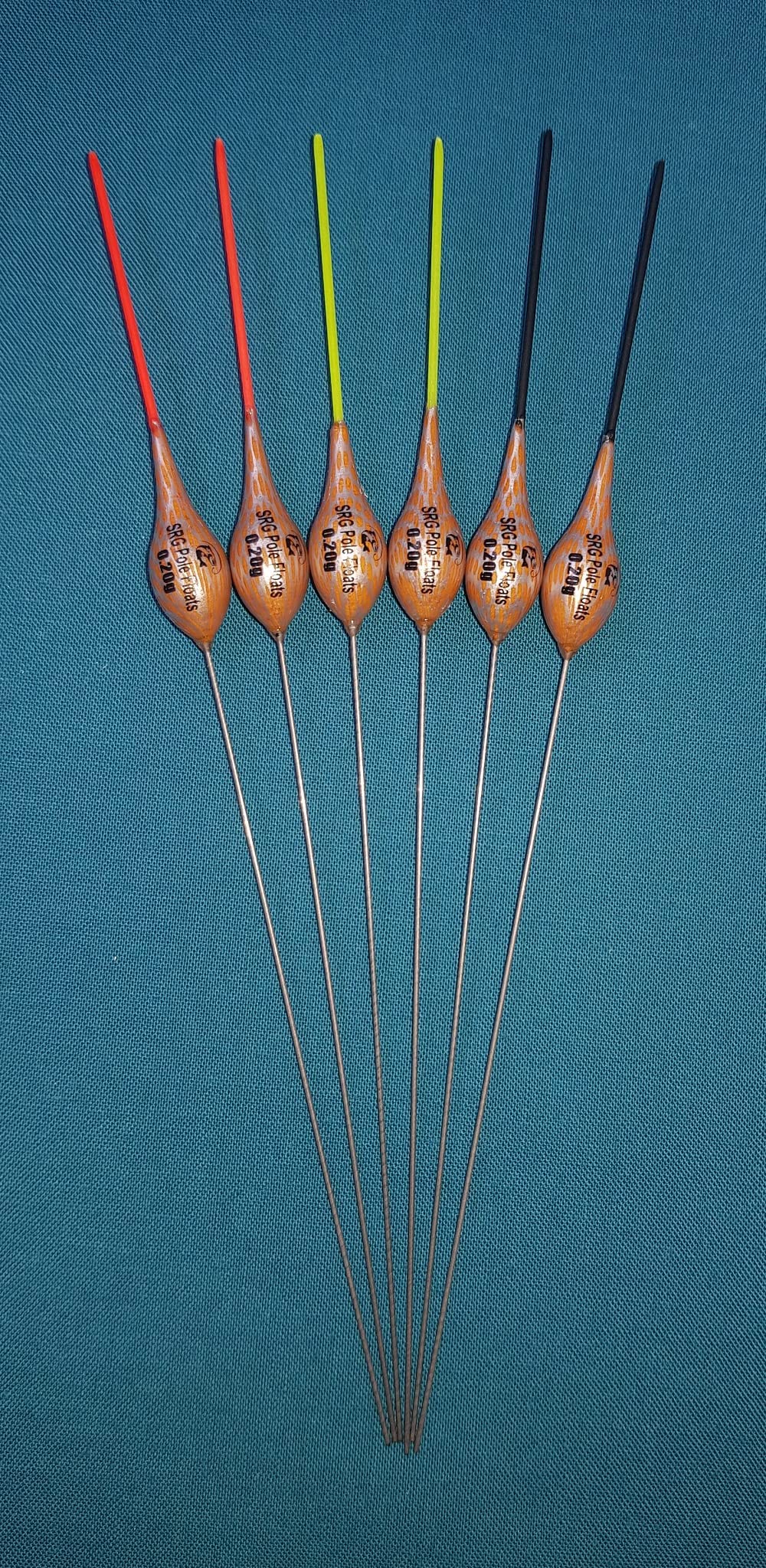 SRG Pole Floats SRG031 Pack of 6 x Pole Floats Long Metal Stem choose from (0.2g / 0.3g / 0.4g / 0.6g / 0.8g / 1.0g / 1.5g) (6 x 0.8g (6 x Black Tip)) - Image 2