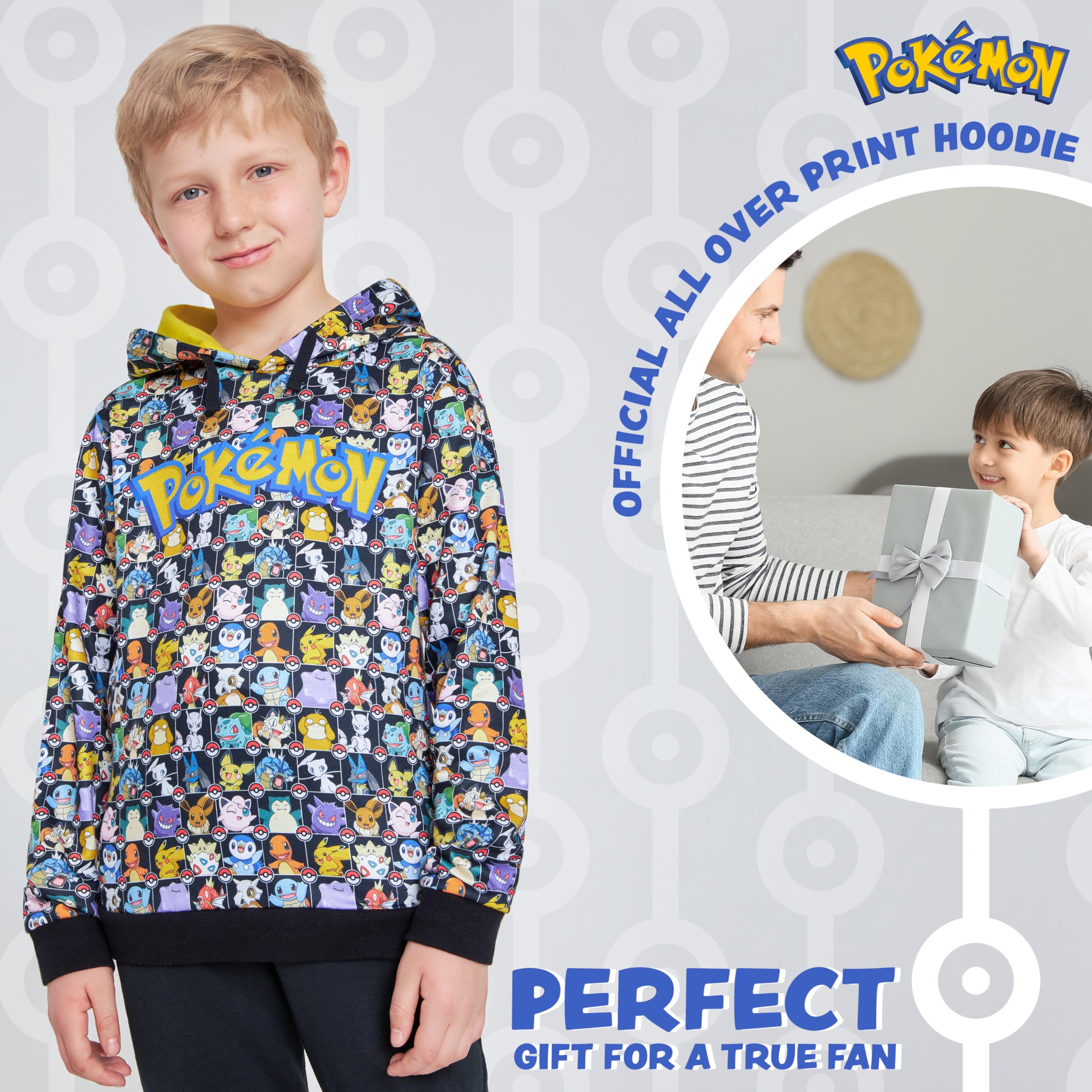 Pokémon Felpa Bambino - Felpa Ragazzo 4-15 Anni Felpa con Cappuccio per Ragazzi Abbigliamento Bambino Ufficiale Felpa Pikachu Idea Regalo per Gamer
