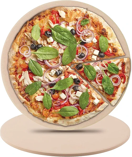 Nuwave 11.5 Inch Pizza Stone, New and Improved .48 Inch Thickness, Durable, Safe Baking Stone for Grill or Oven, Thermal Shock Resistant, Natural Cordierite Baking Stone, 1,472 °F Resistant, Round