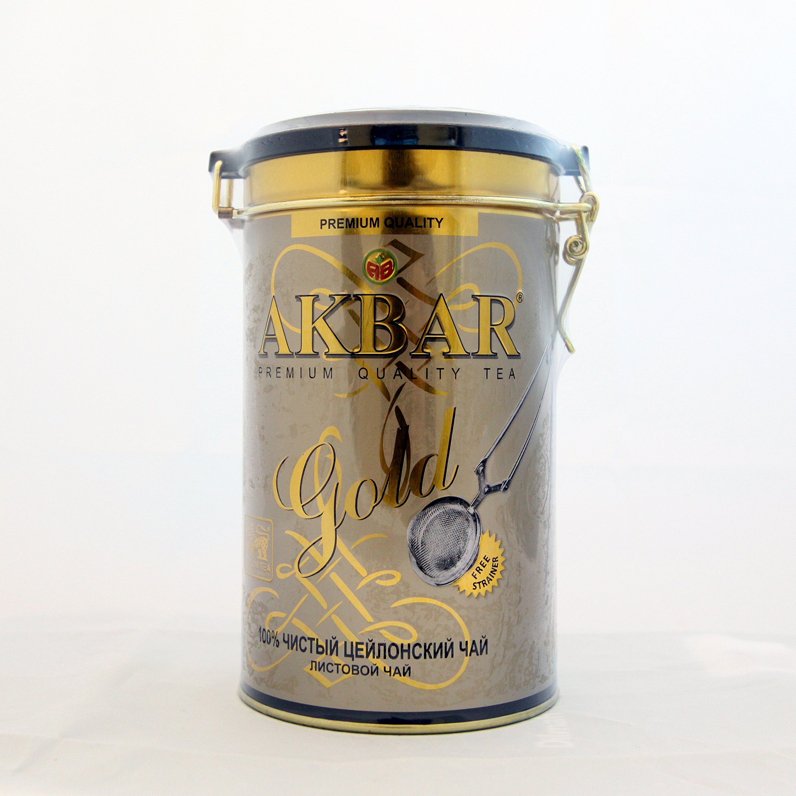 AkbarGold Range, Premium Quality Ceylon Tea, 100% Single Origin, Black Tea (225 gramme Loose Leaf & Infuser), 225 gramme Loose Leaf & Infuser