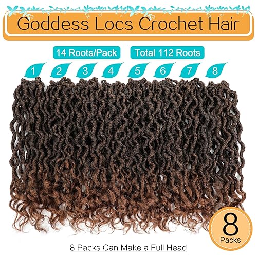 Miniatura 2 de Karida Goddess Locs - Cabello de ganchillo de 10 pulgadas, 8 paquetes de cabello de ganchillo mejorado para mujeres negras, rastas sintéticas de