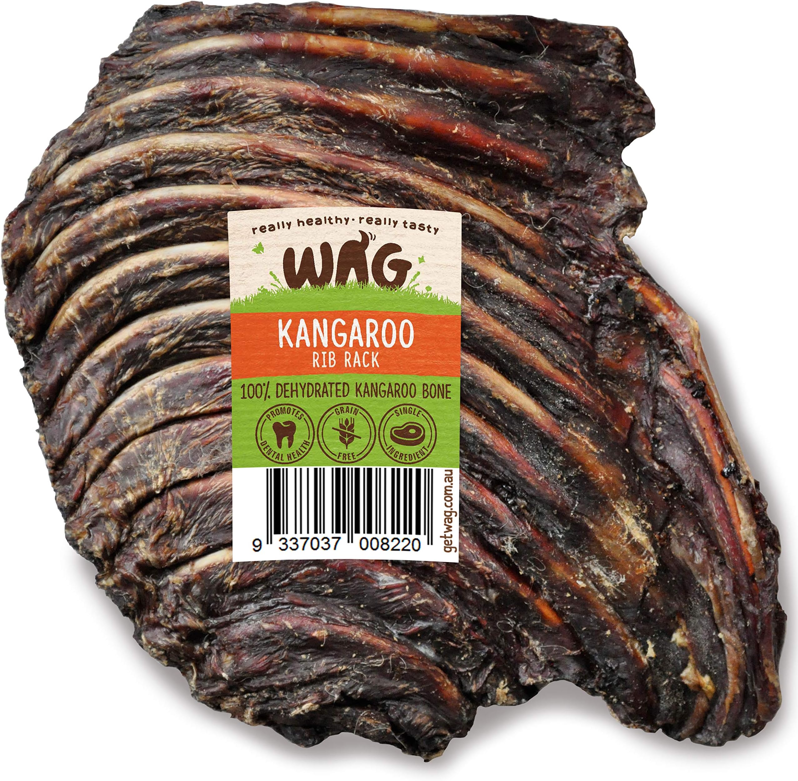Get WAG Kangaroo Rib Rack 1 Pack, Australian Made Long Lasting Natural Dog Treat Chew, Perfect Teeth Treat