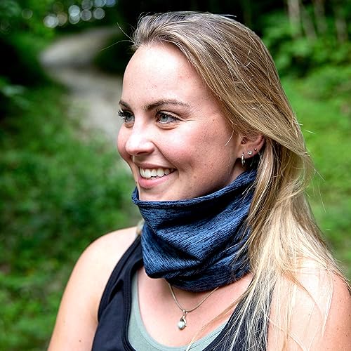 Miniatura 6 de Turtle Fur Stria - Polaina de cuello totalmente tubular, UPF 50+, diadema multifuncional, más de 10 maneras de usar