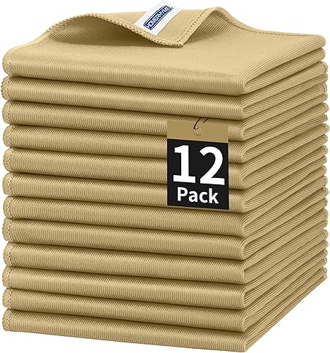 Miniatura 11 de HOMERHYME Paño de limpieza de microfibra para vidrio, paquete de 12 paños de limpieza de ventanas, paños de pulido reutilizables sin pelusas ni